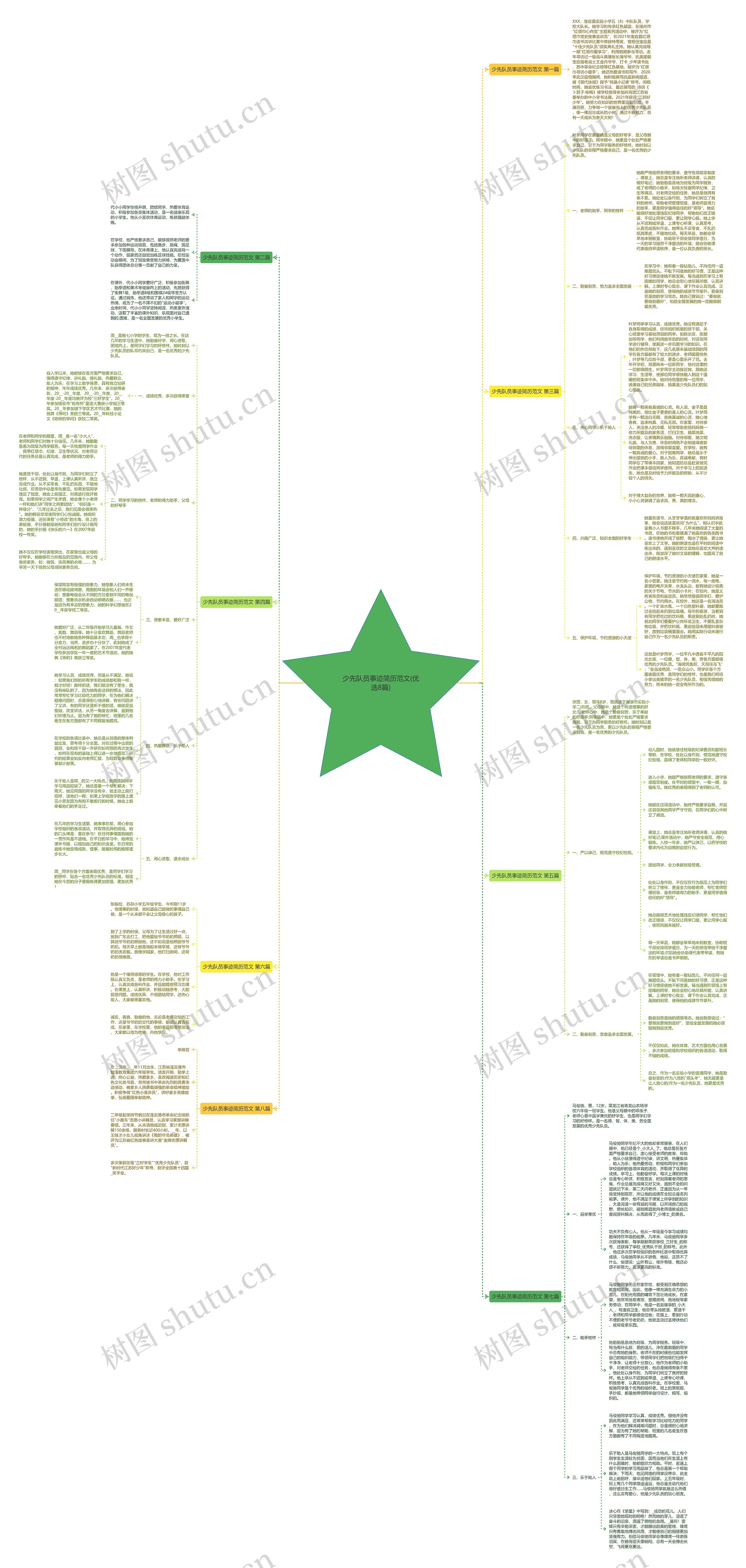 少先队员事迹简历范文(优选8篇)思维导图