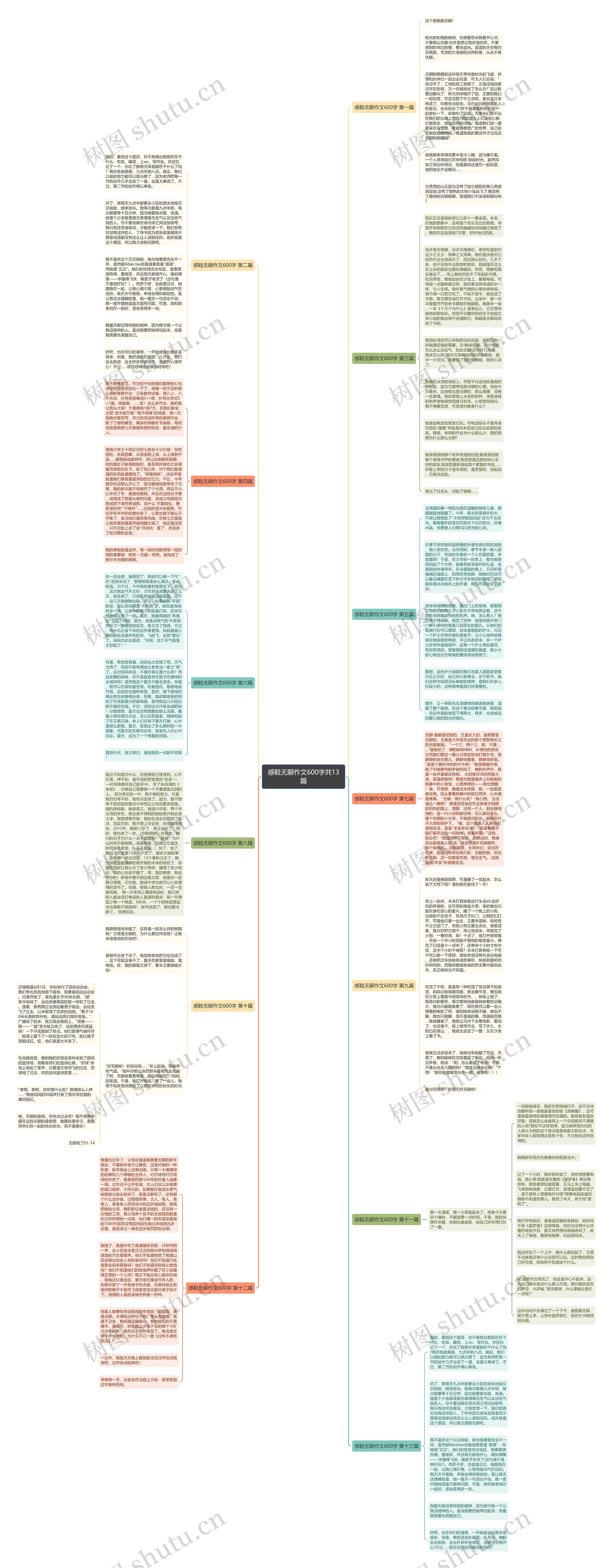 感鞋无聊作文600字共13篇思维导图