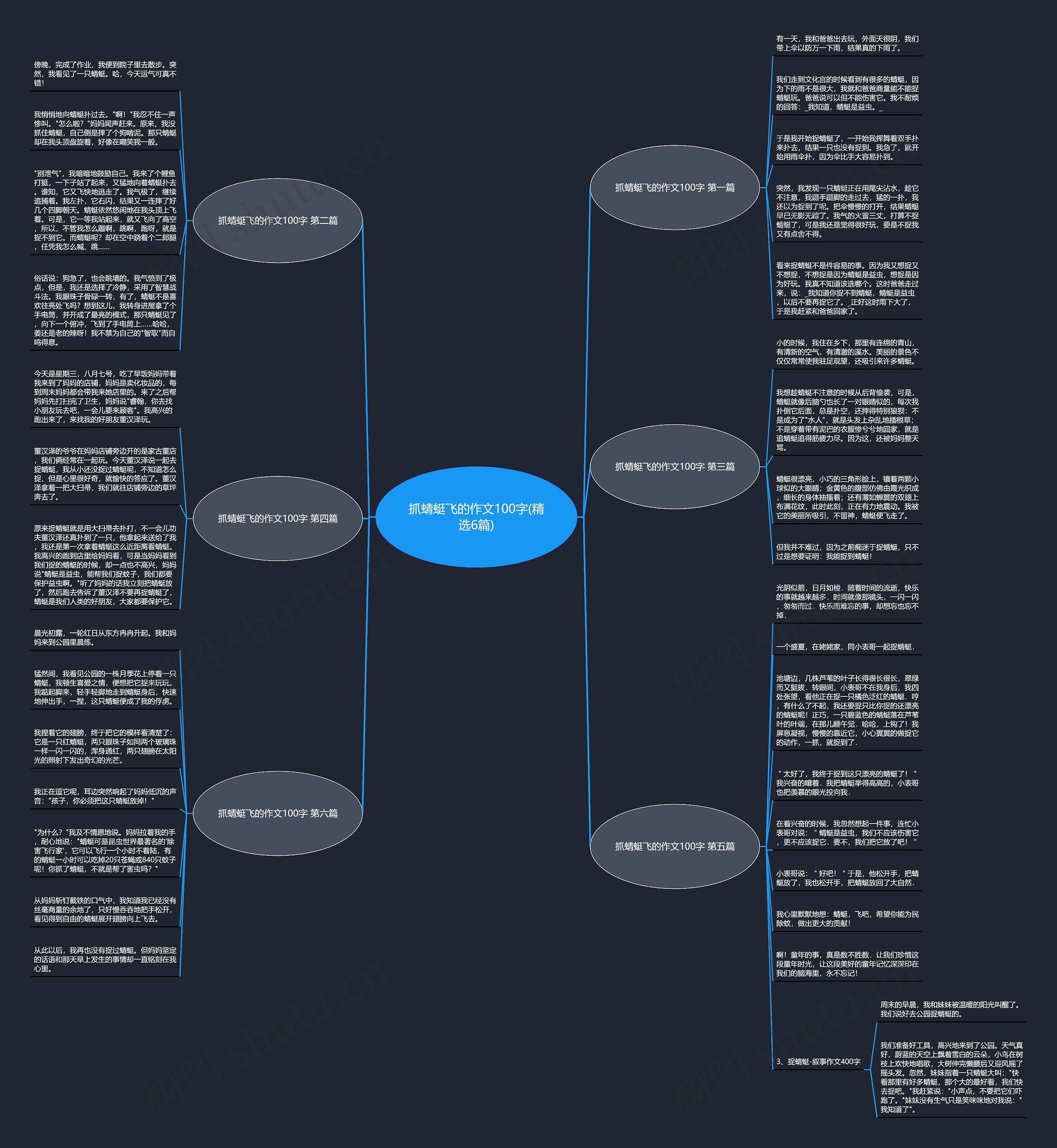 抓蜻蜓飞的作文100字(精选6篇)思维导图