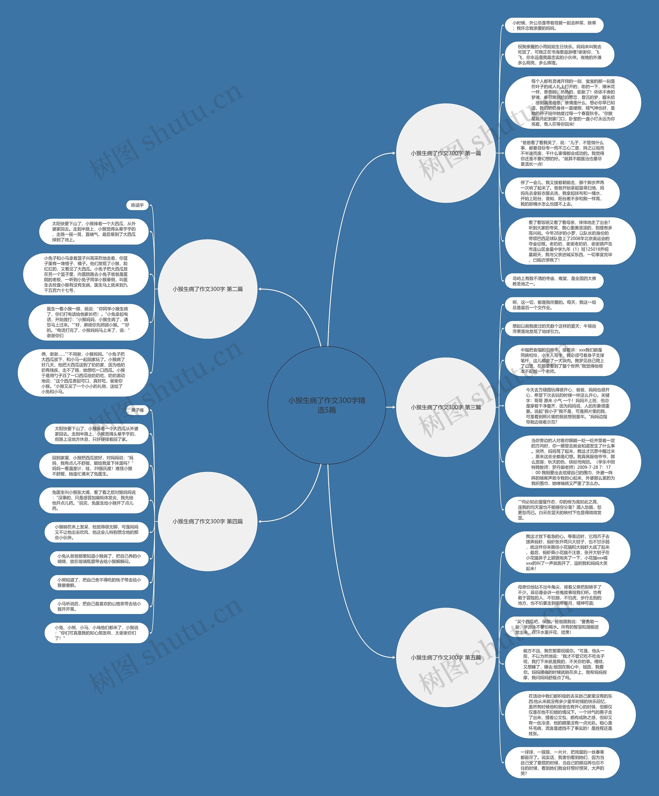 小猴生病了作文300字精选5篇思维导图