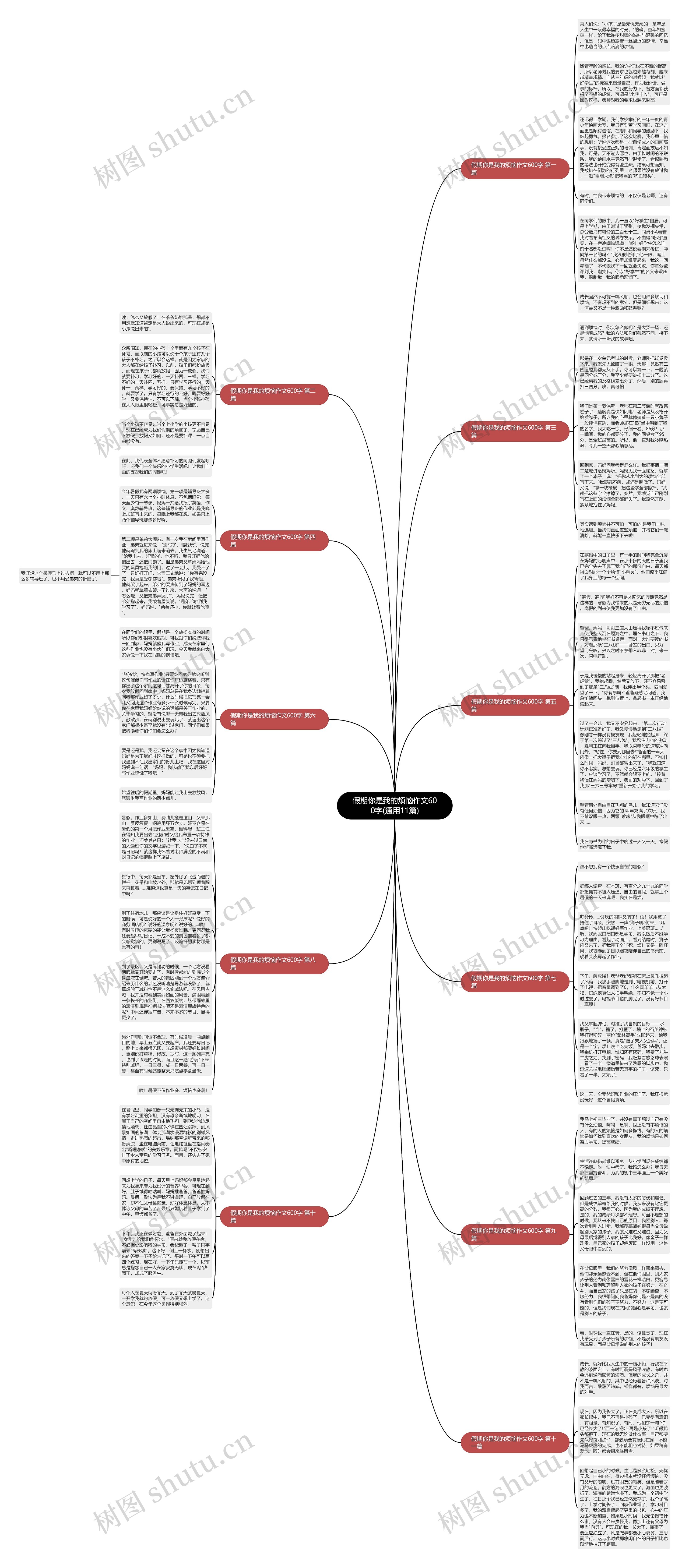 假期你是我的烦恼作文600字(通用11篇)思维导图
