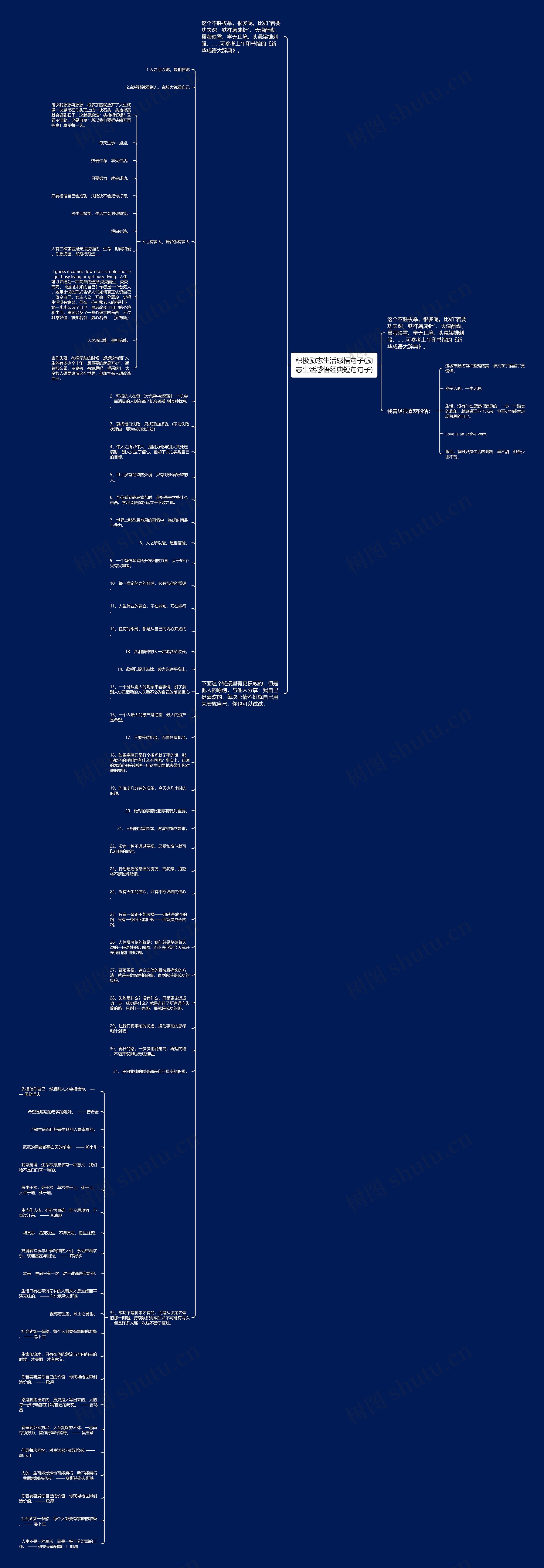 积极励志生活感悟句子(励志生活感悟经典短句句子)思维导图