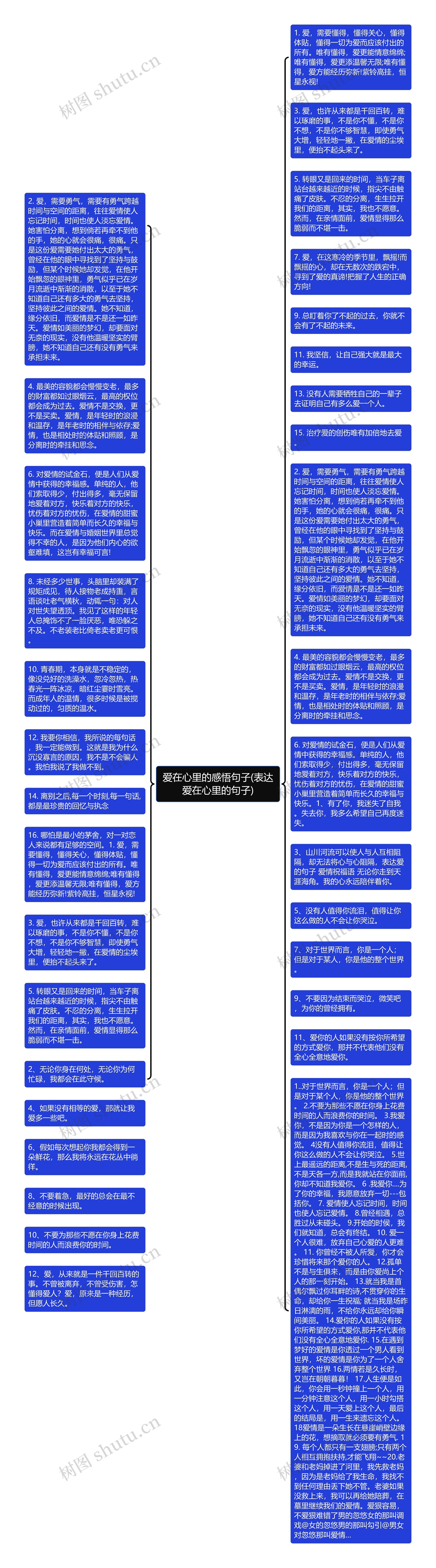 爱在心里的感悟句子(表达爱在心里的句子)思维导图