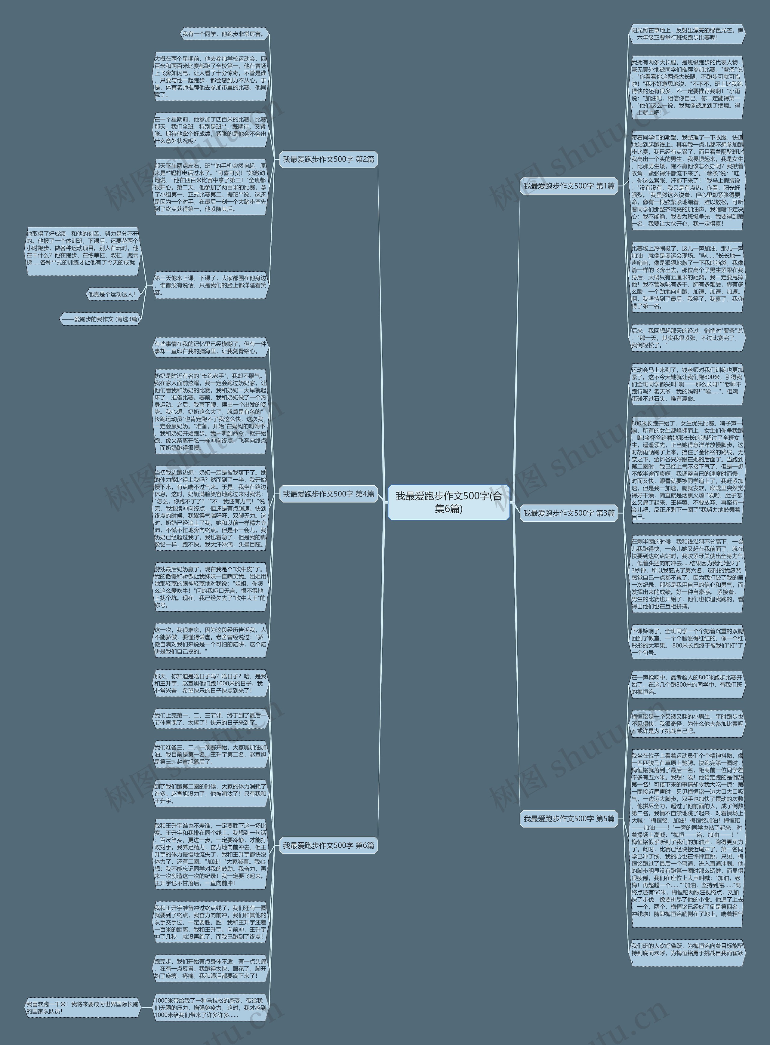 我最爱跑步作文500字(合集6篇)思维导图