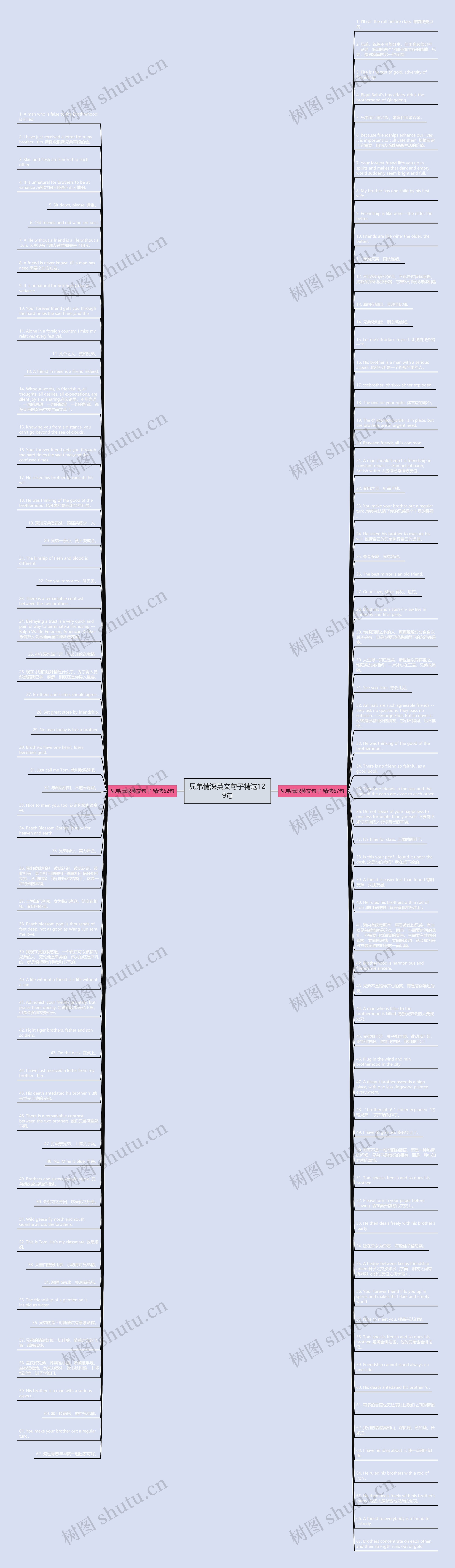 兄弟情深英文句子精选129句思维导图