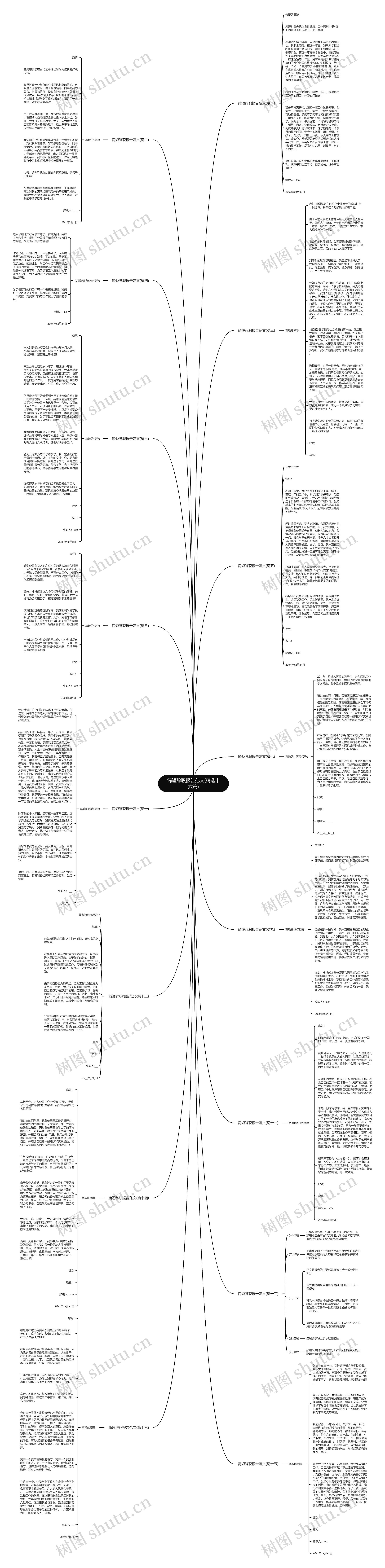 简短辞职报告范文(精选十六篇)思维导图