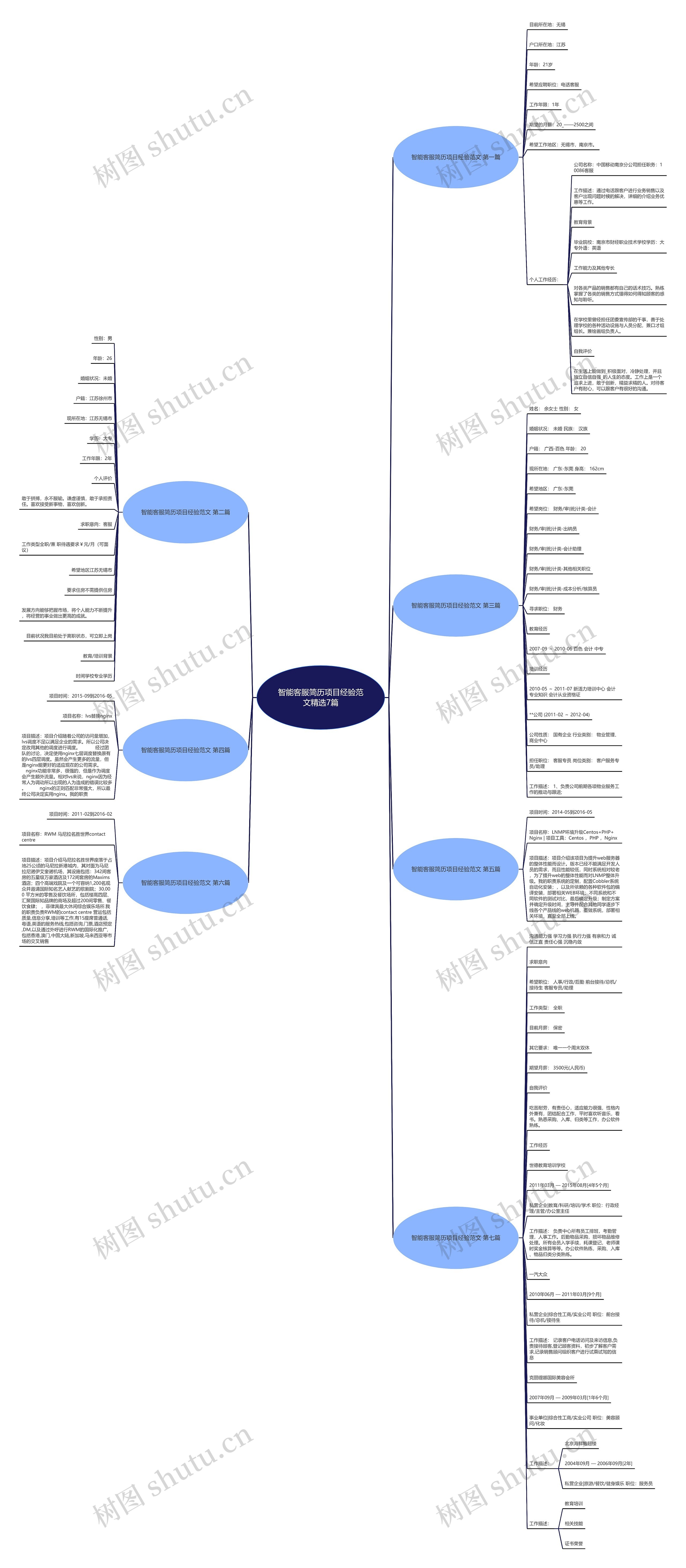智能客服简历项目经验范文精选7篇思维导图高清图 智能客服简历项目经验范文精选7篇思维导图