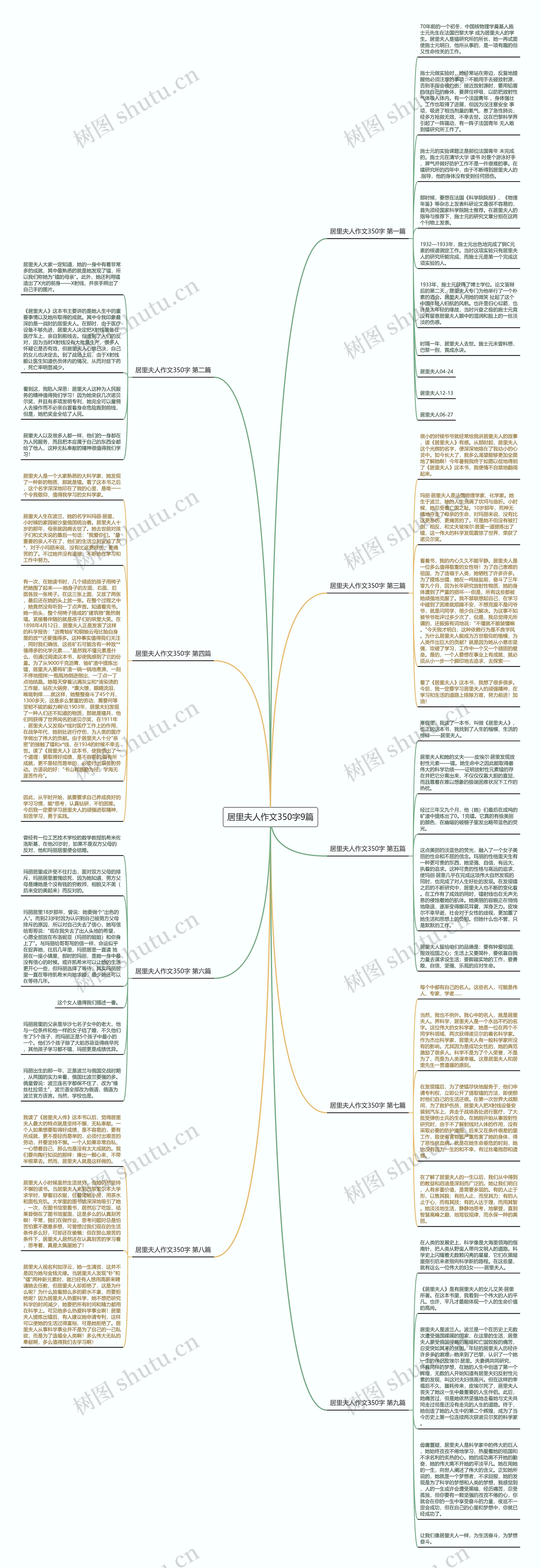 居里夫人作文350字9篇思维导图