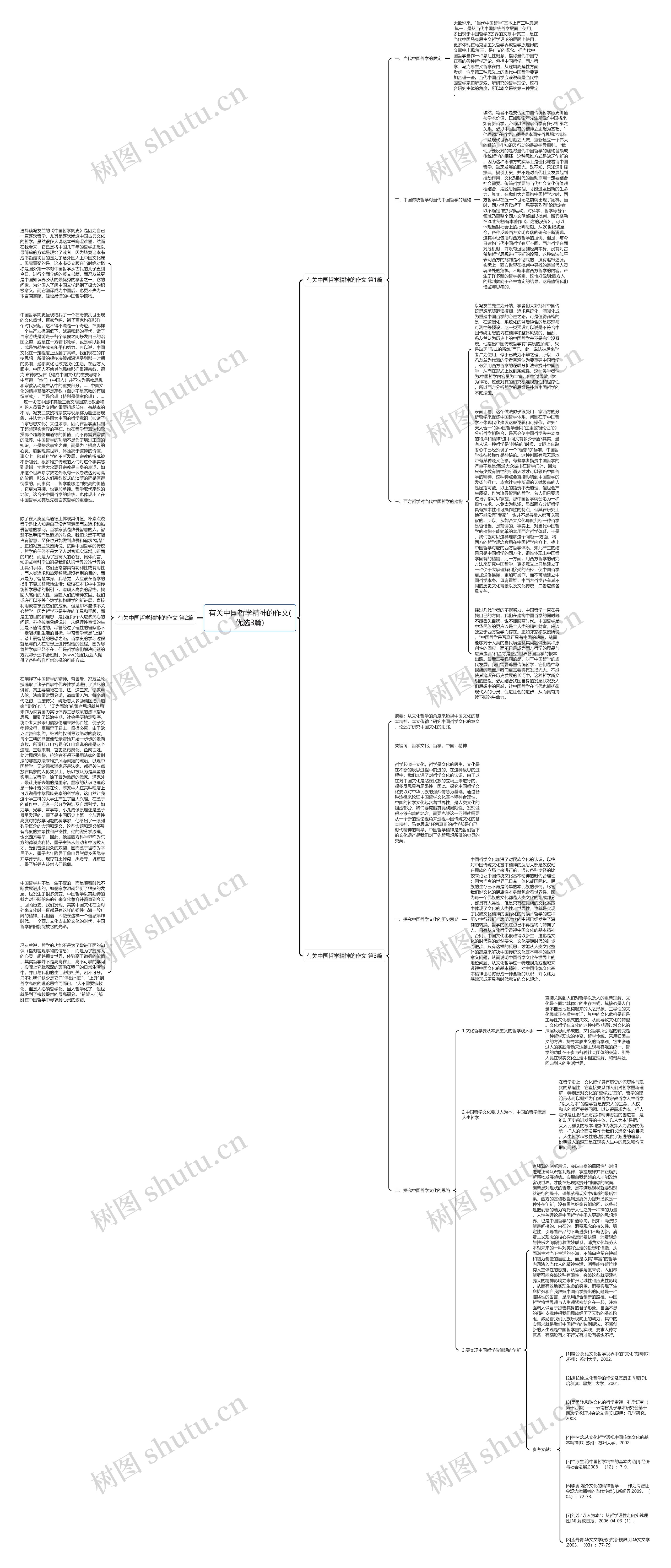 有关中国哲学精神的作文(优选3篇)思维导图