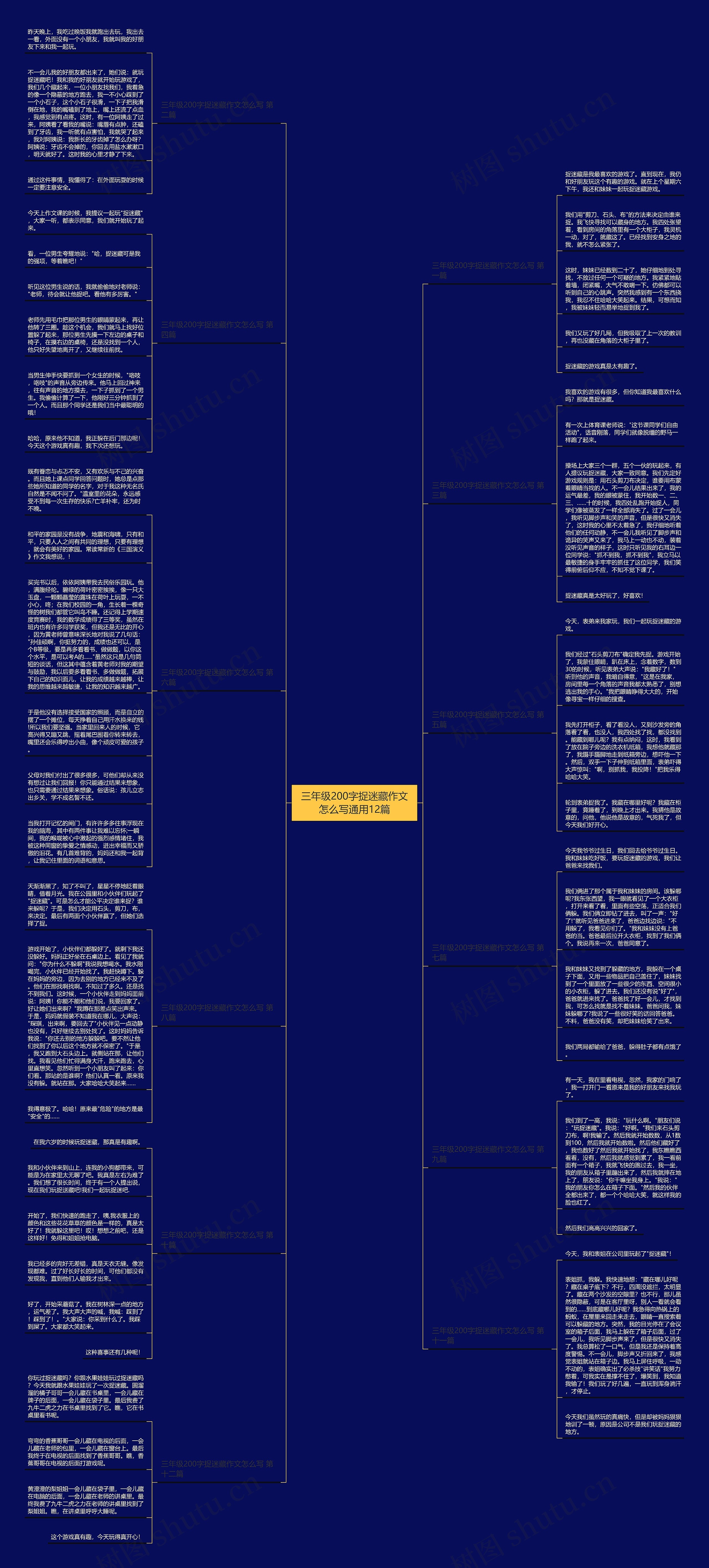 三年级200字捉迷藏作文怎么写通用12篇思维导图