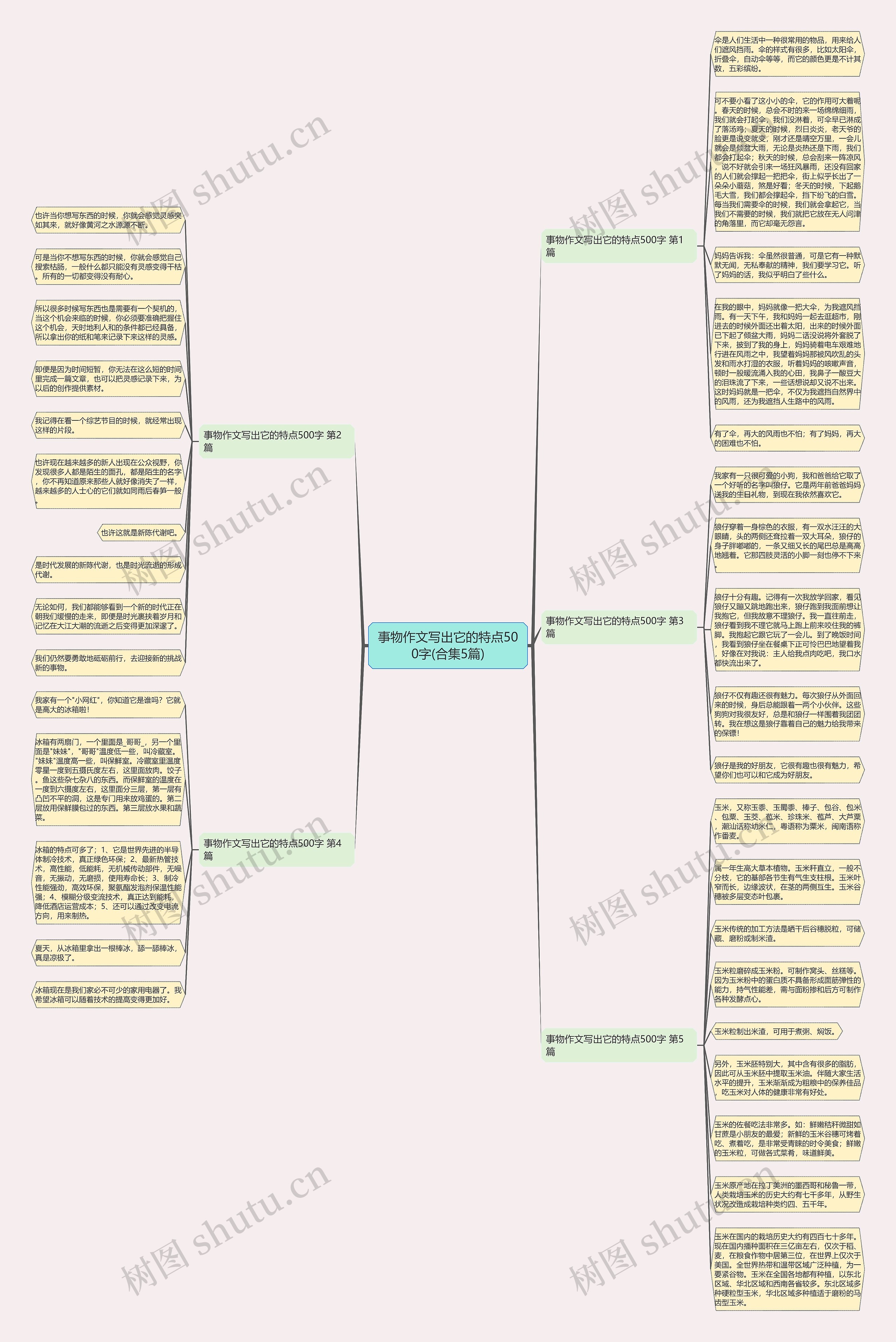 事物作文写出它的特点500字(合集5篇)思维导图