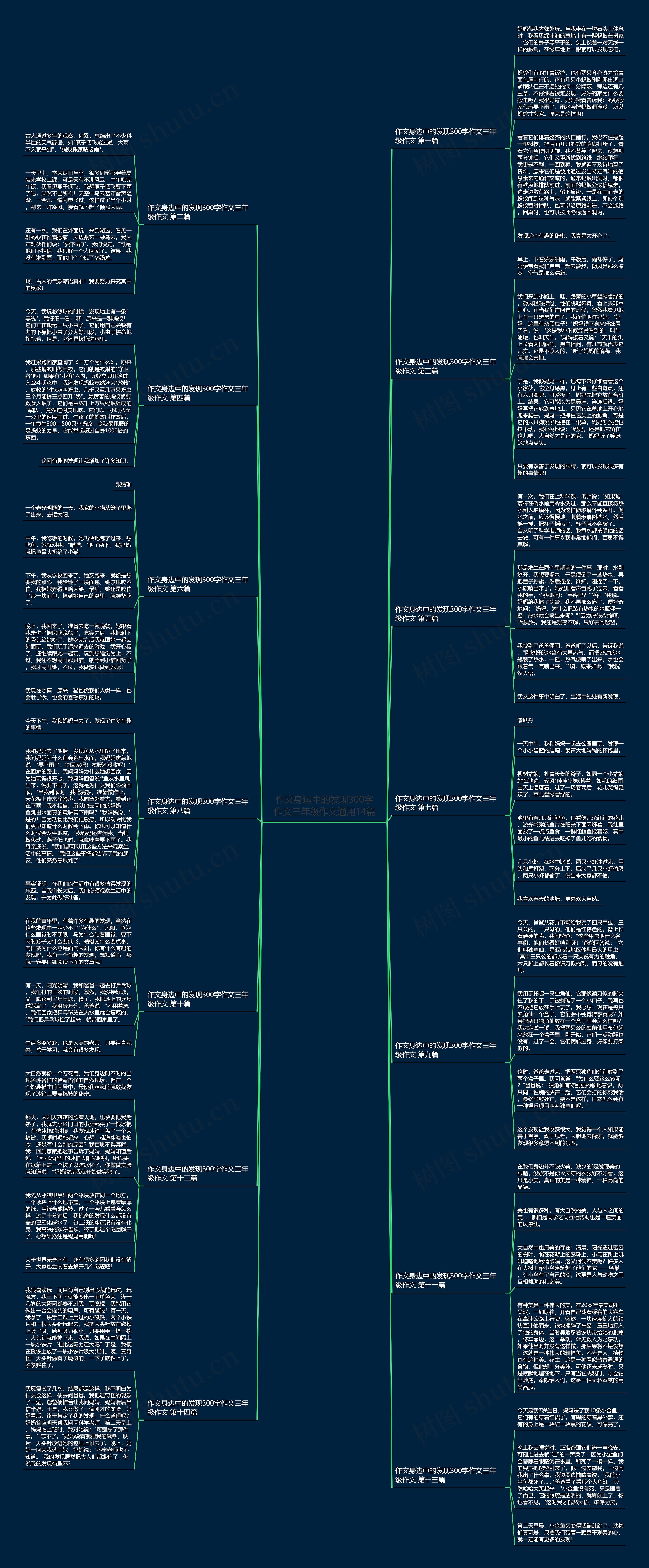 作文身边中的发现300字作文三年级作文通用14篇思维导图