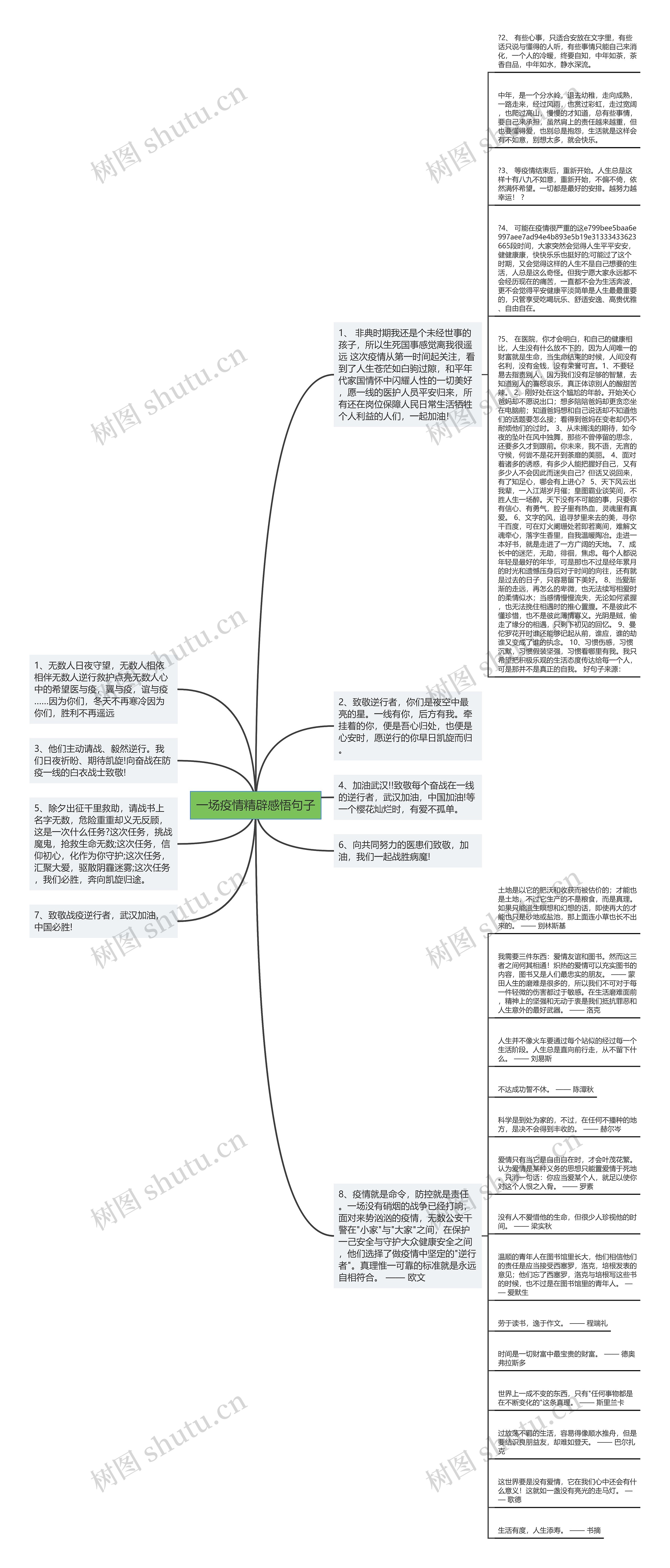 一场疫情精辟感悟句子思维导图