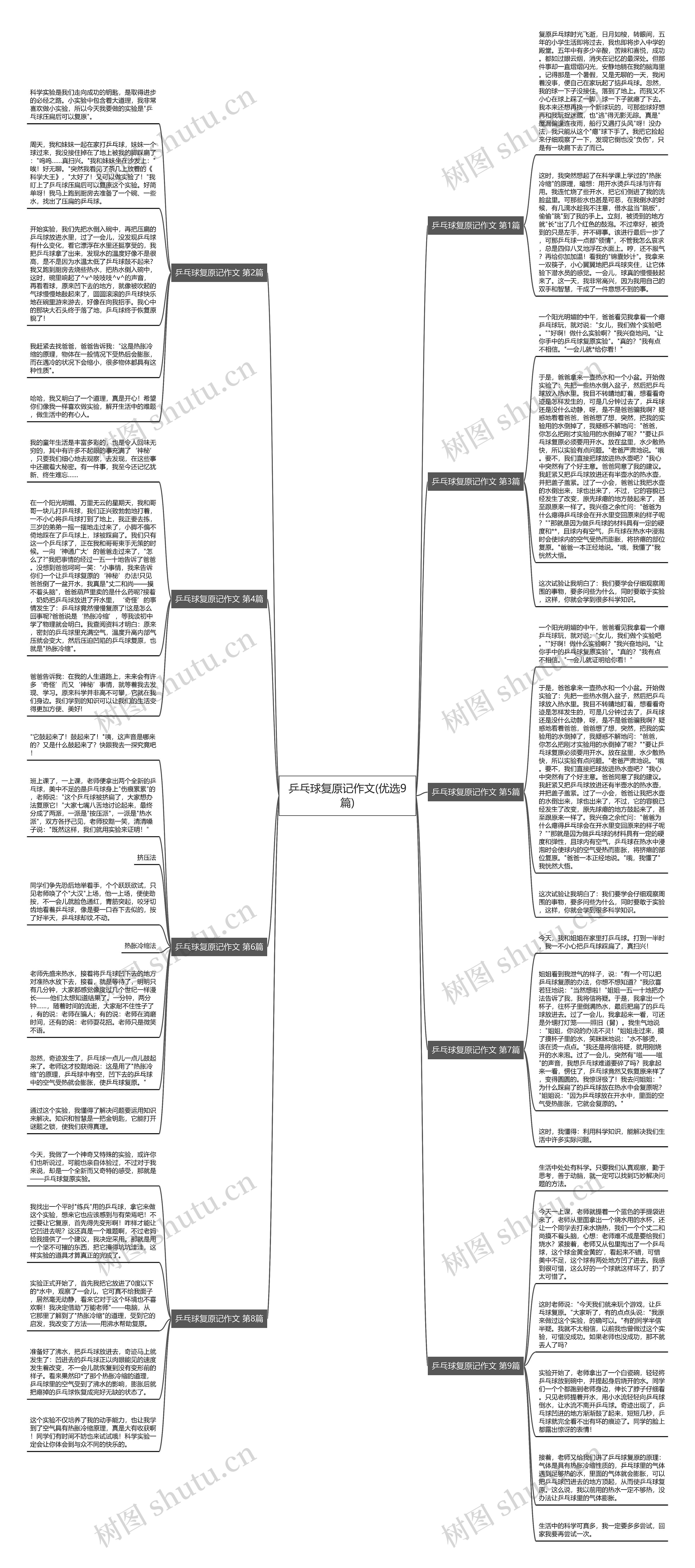 乒乓球复原记作文(优选9篇)思维导图