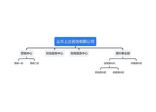 山东上达咨询有限公司组织架构图思维导图