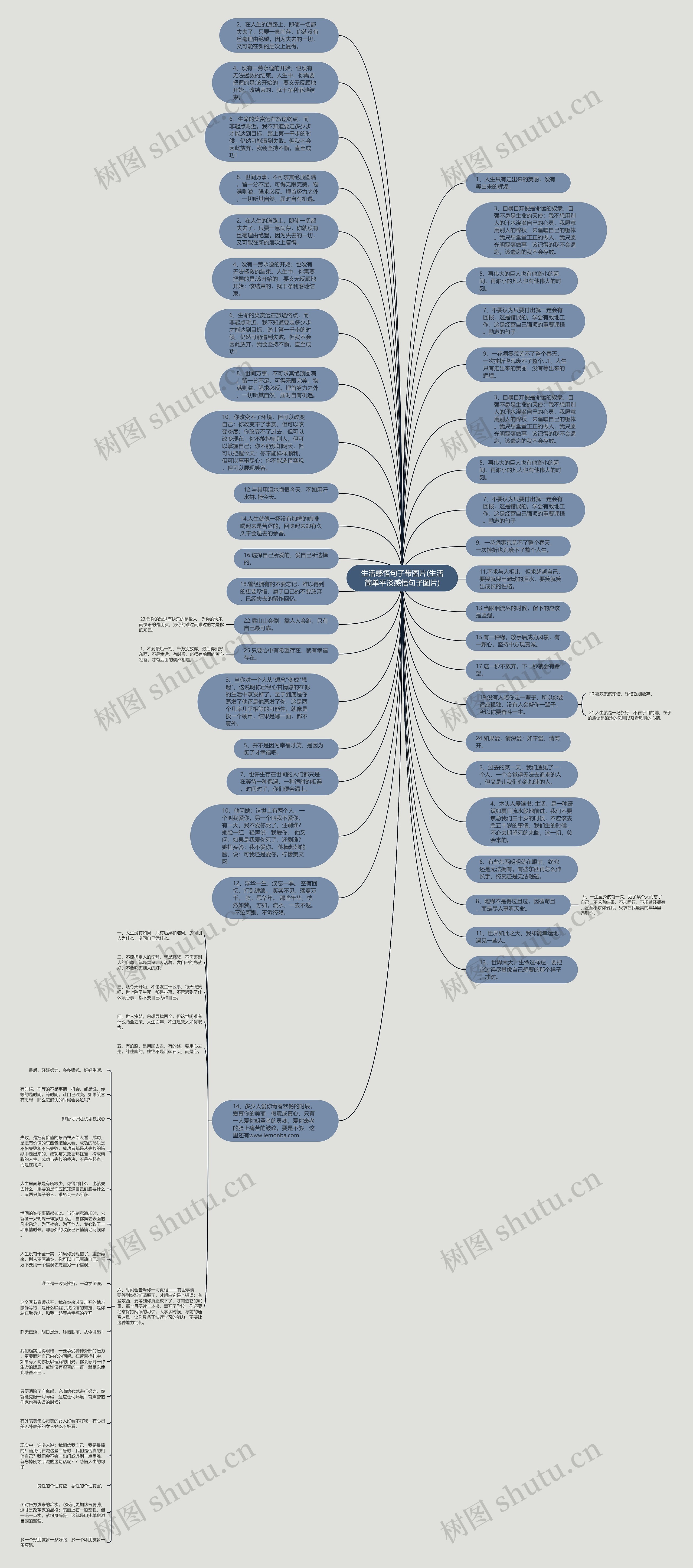 生活感悟句子带图片(生活简单平淡感悟句子图片)思维导图