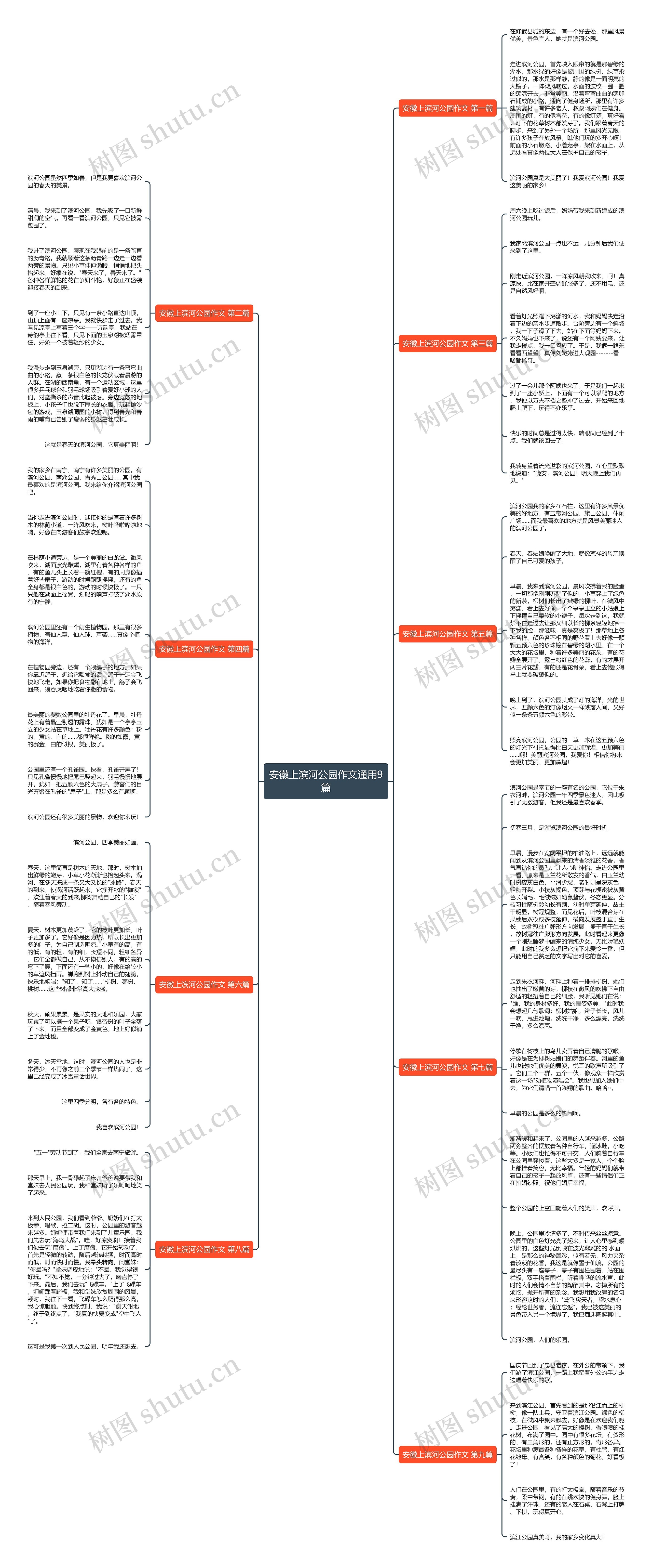 安徽上滨河公园作文通用9篇思维导图