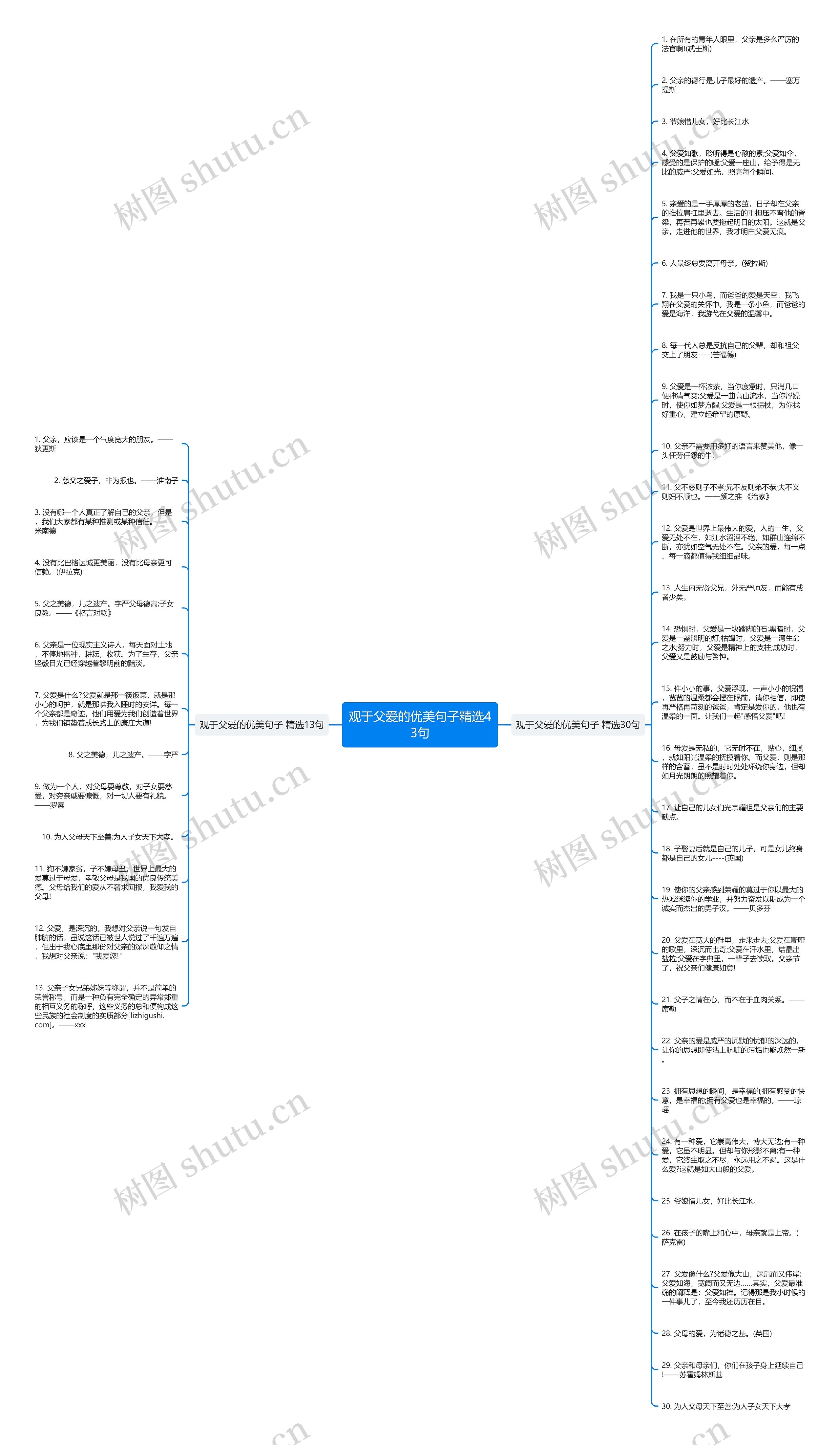 观于父爱的优美句子精选43句思维导图