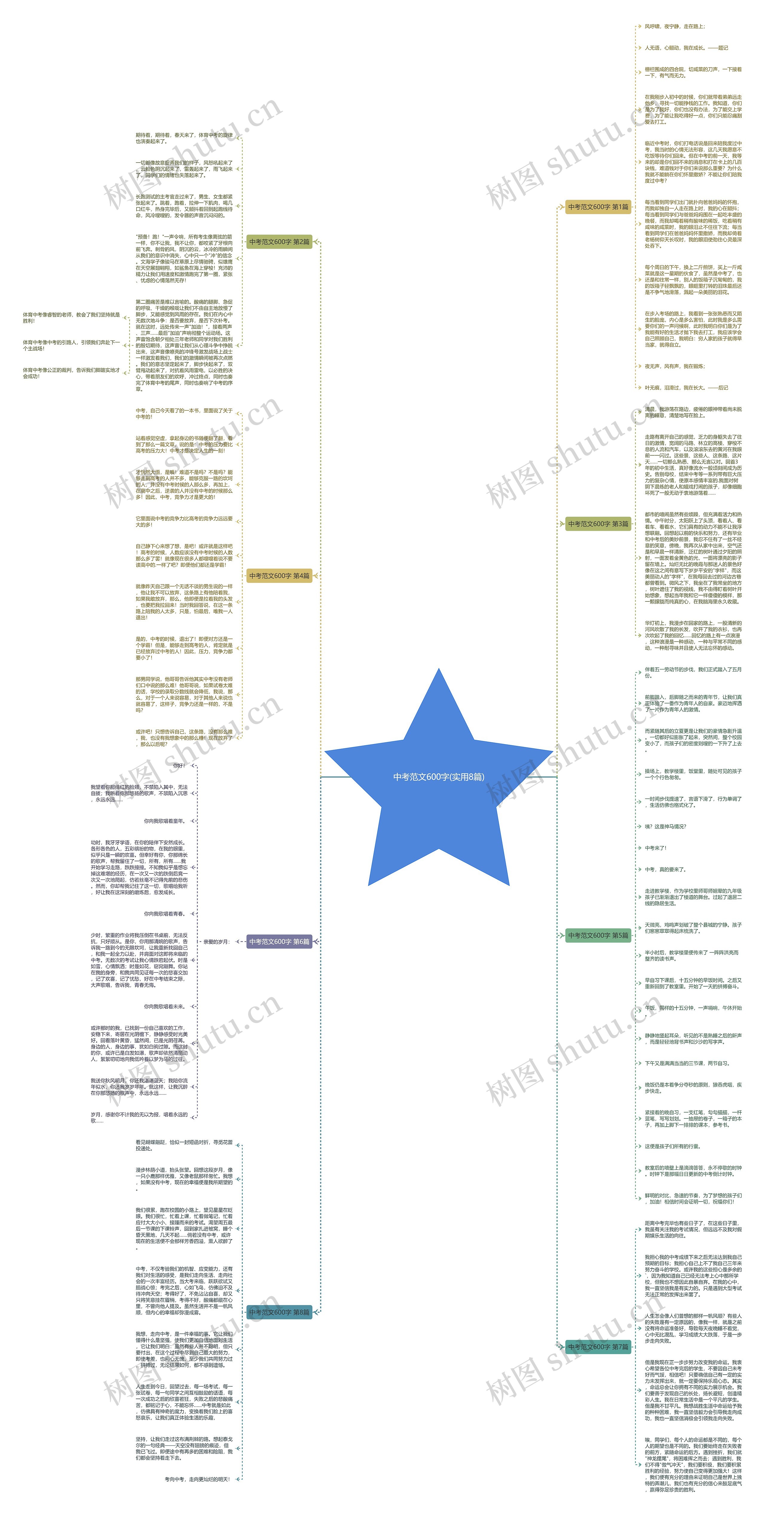 中考范文600字(实用8篇)思维导图