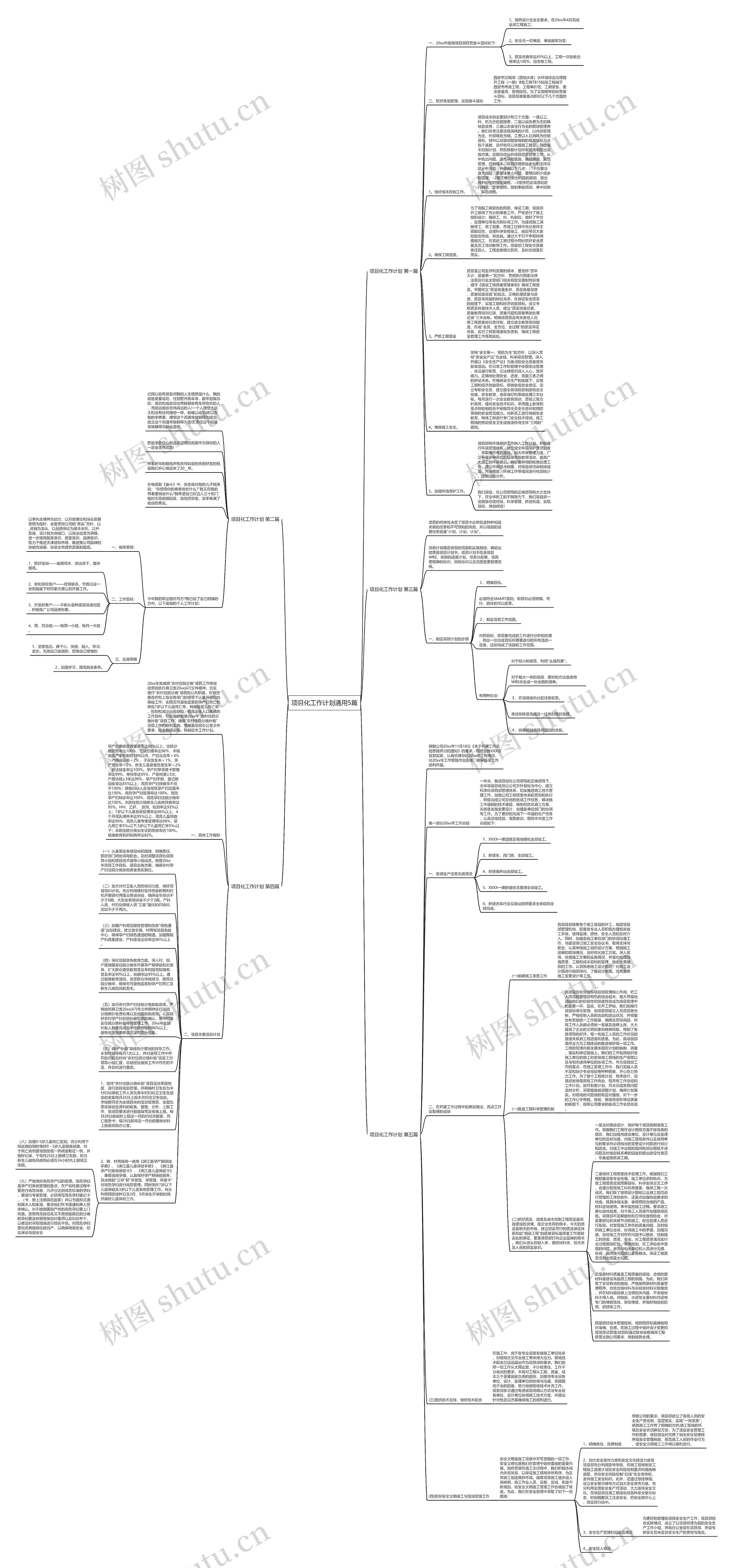 项目化工作计划通用5篇思维导图