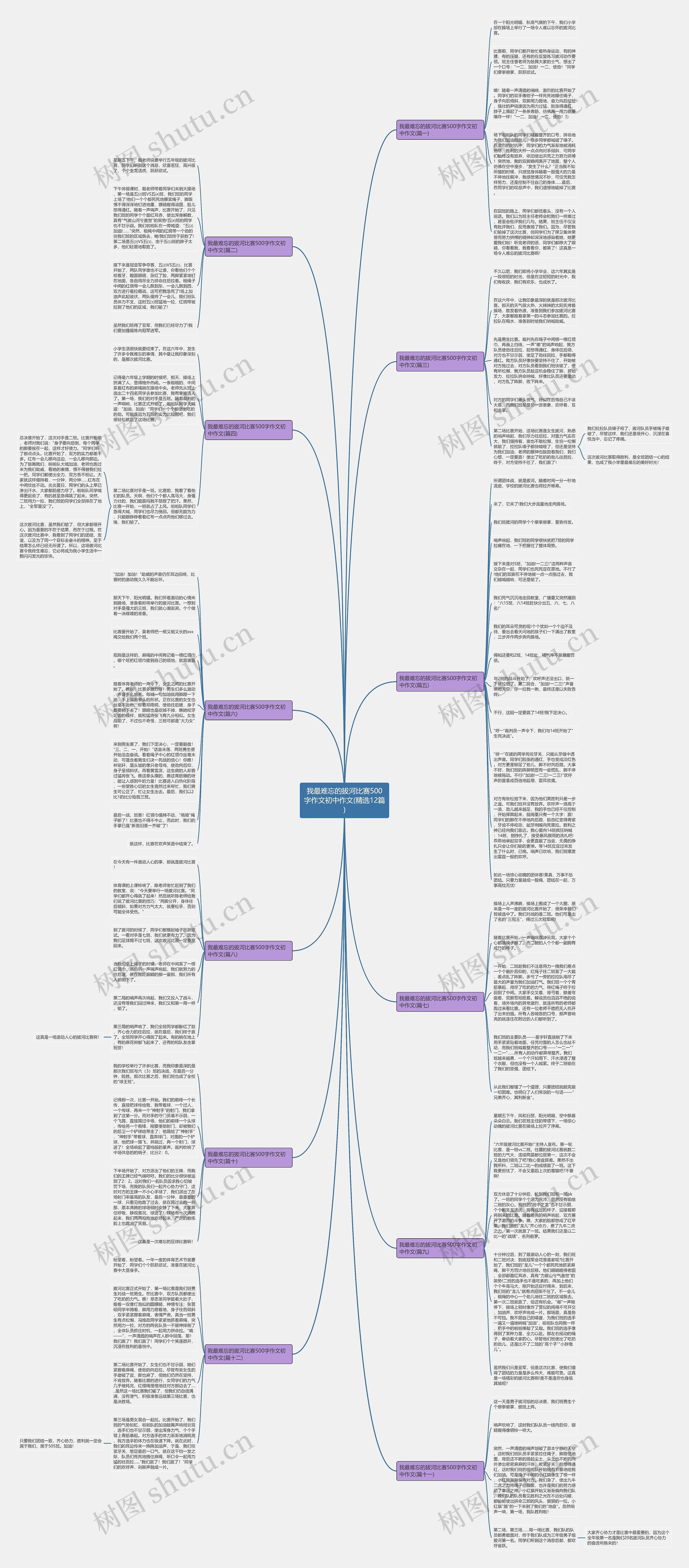 我最难忘的拔河比赛500字作文初中作文(精选12篇)思维导图