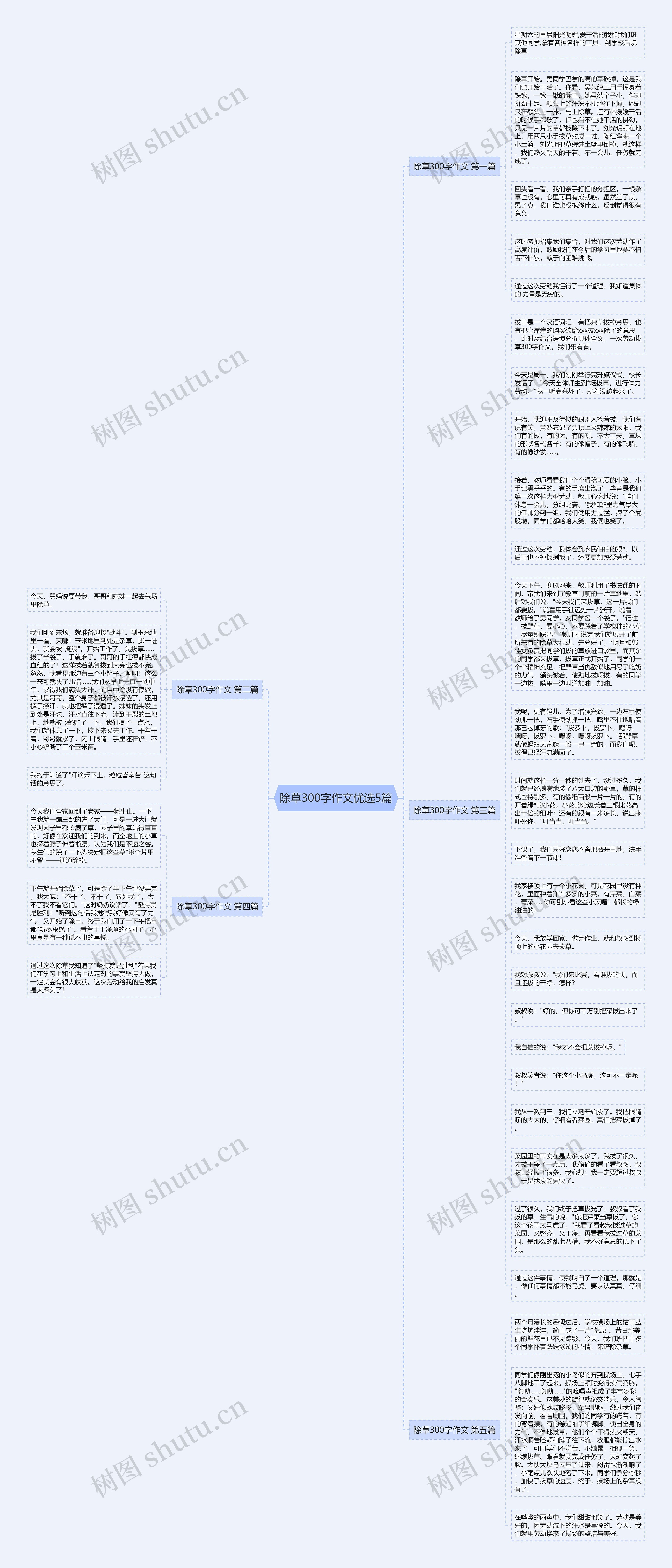 除草300字作文优选5篇思维导图
