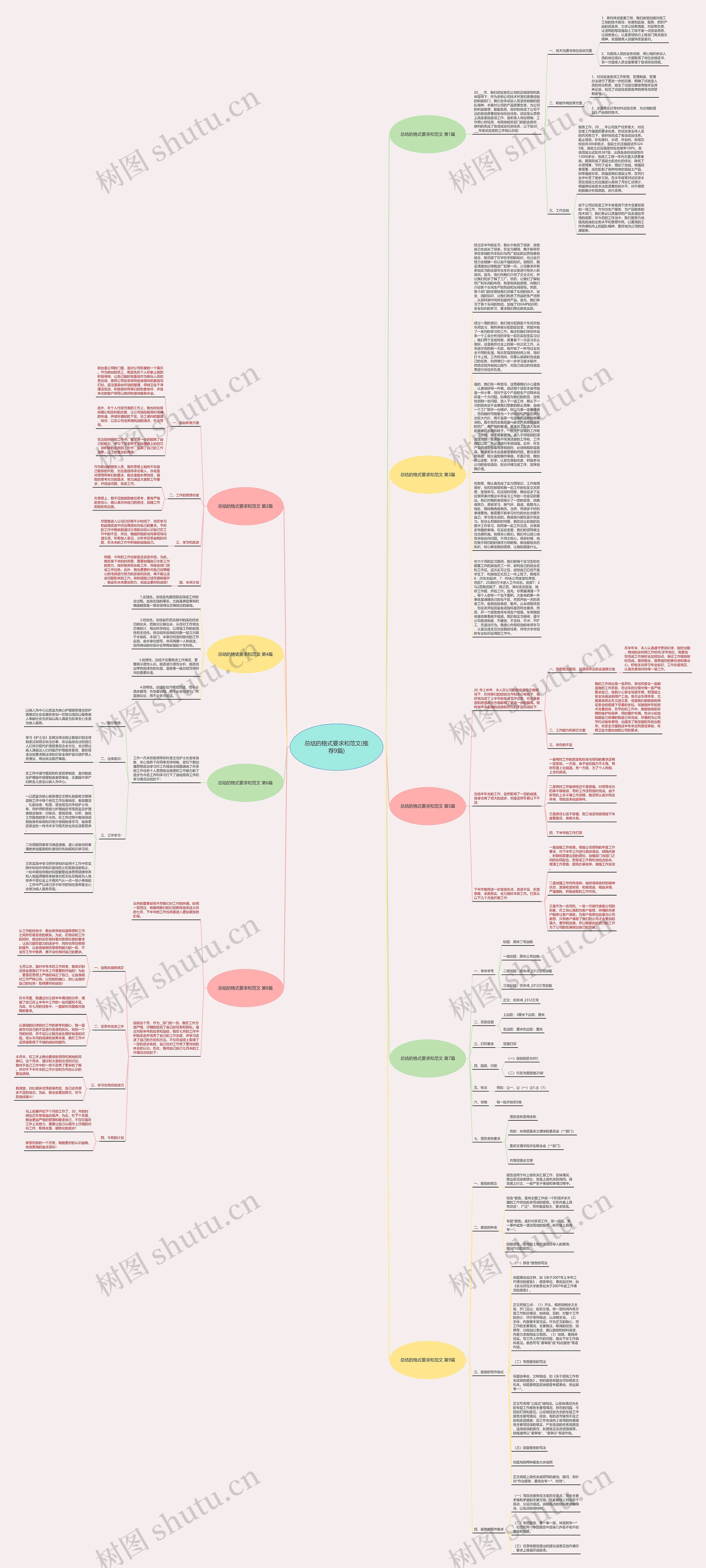 总结的格式要求和范文(推荐9篇)思维导图