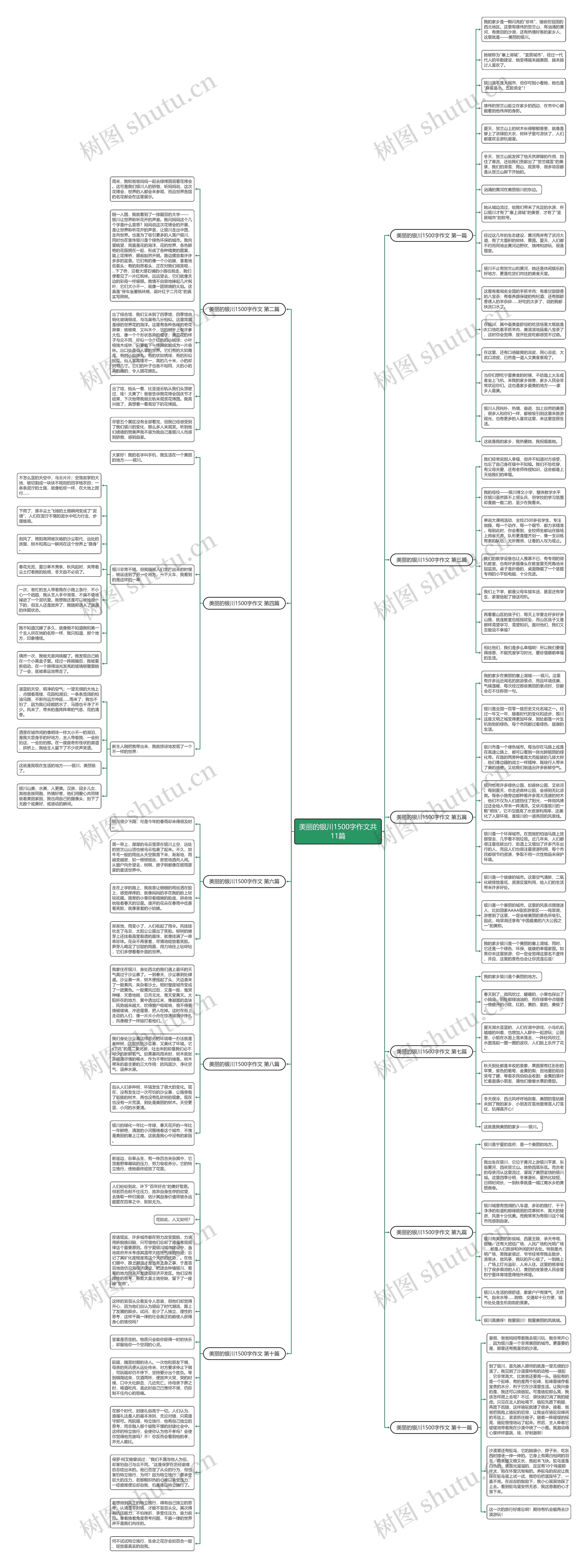 美丽的银川1500字作文共11篇思维导图