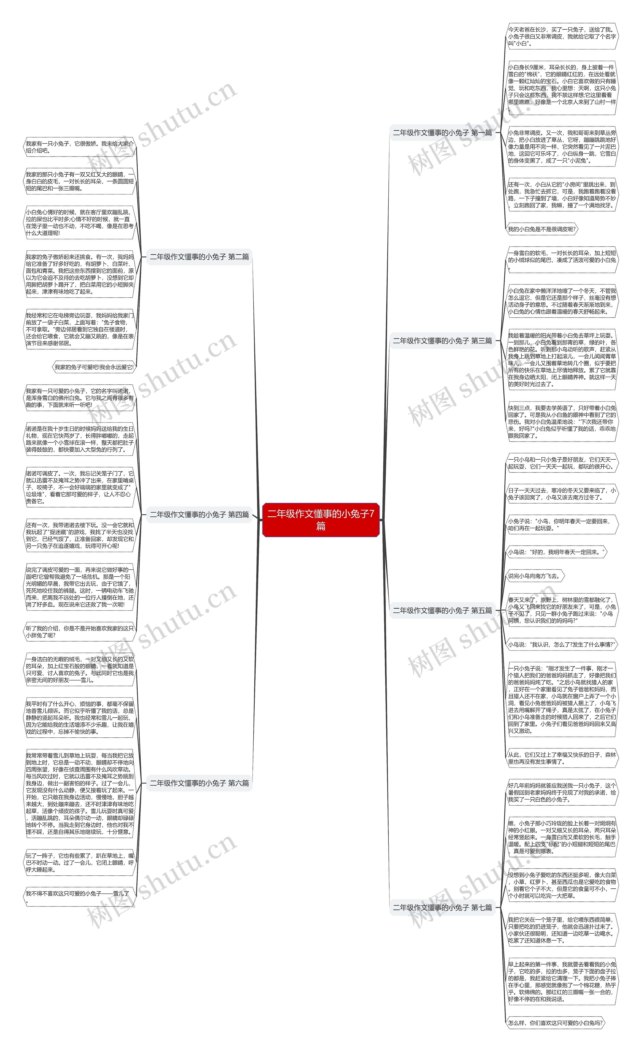 二年级作文懂事的小兔子7篇思维导图