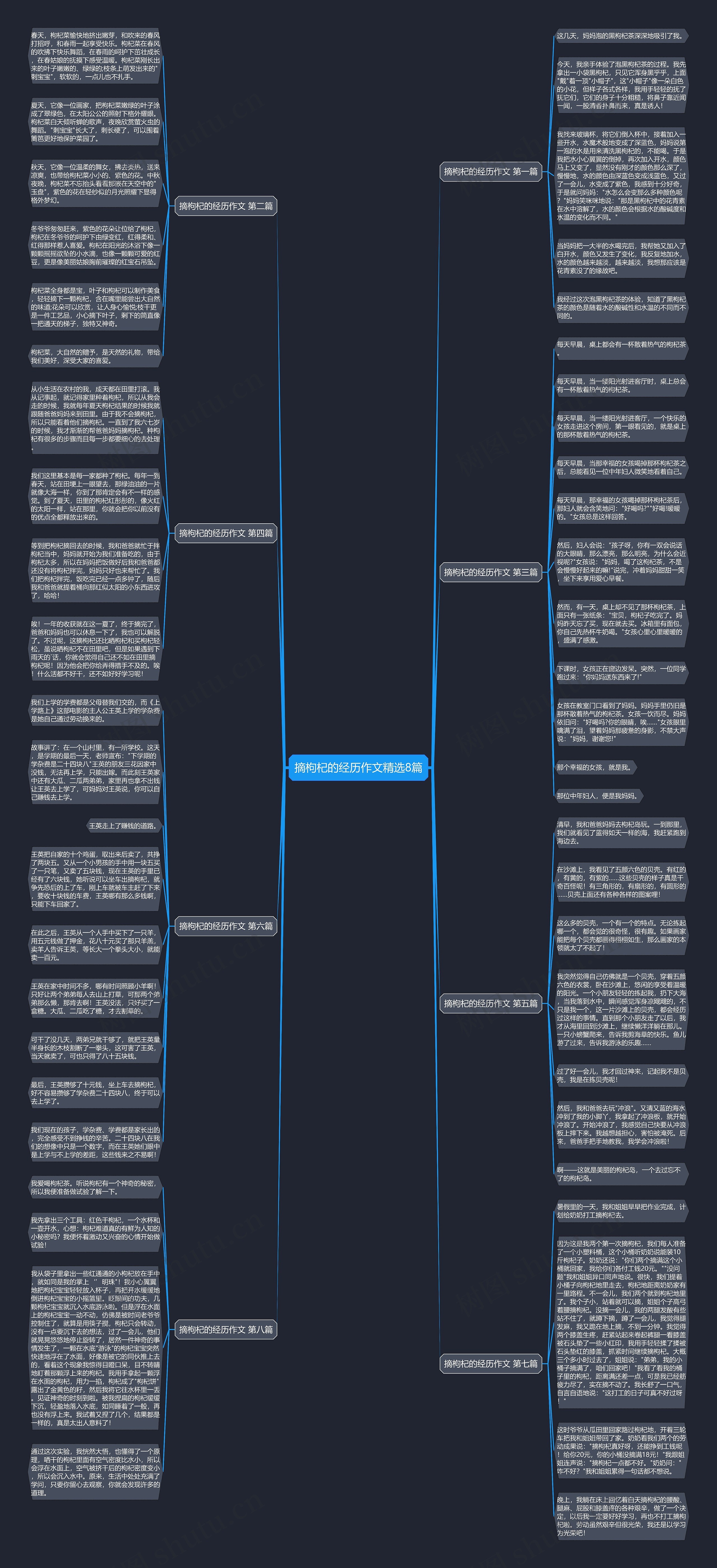 摘枸杞的经历作文精选8篇思维导图