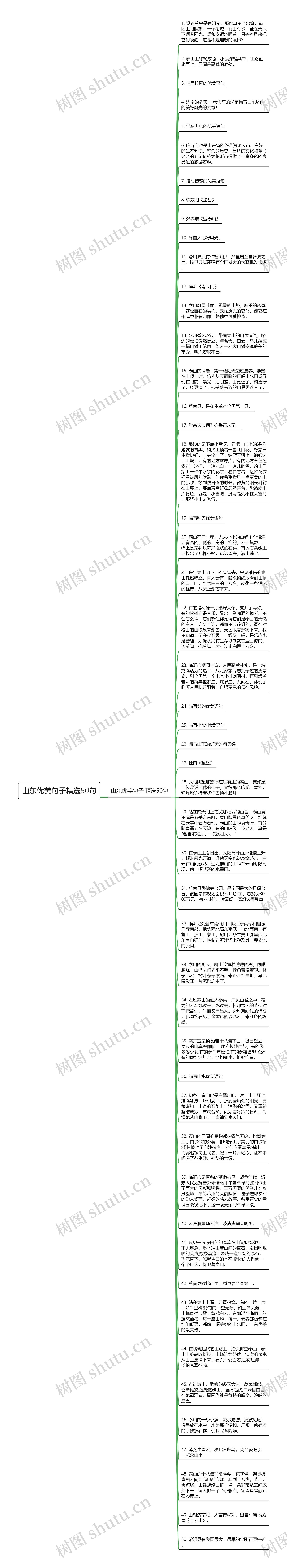 山东优美句子精选50句思维导图