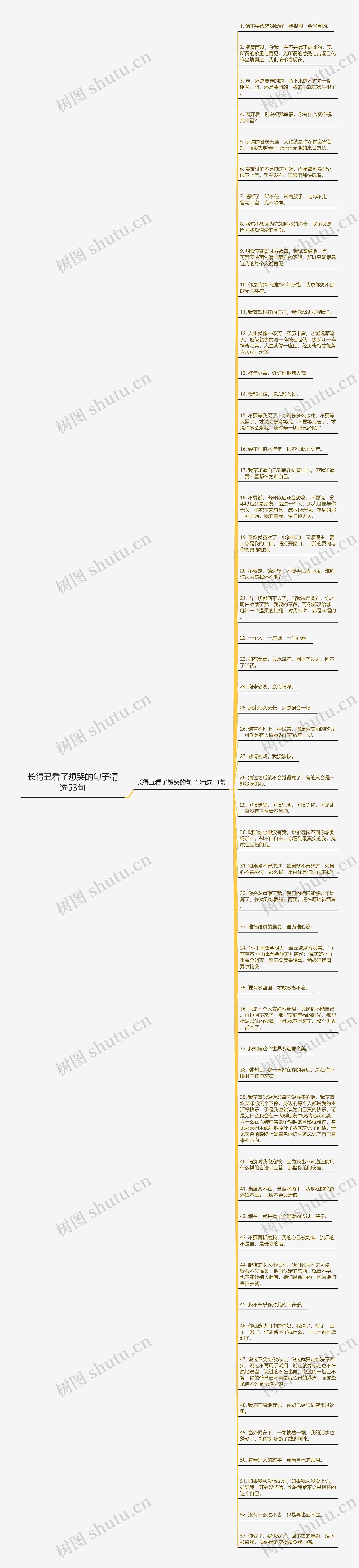 长得丑看了想哭的句子精选53句思维导图