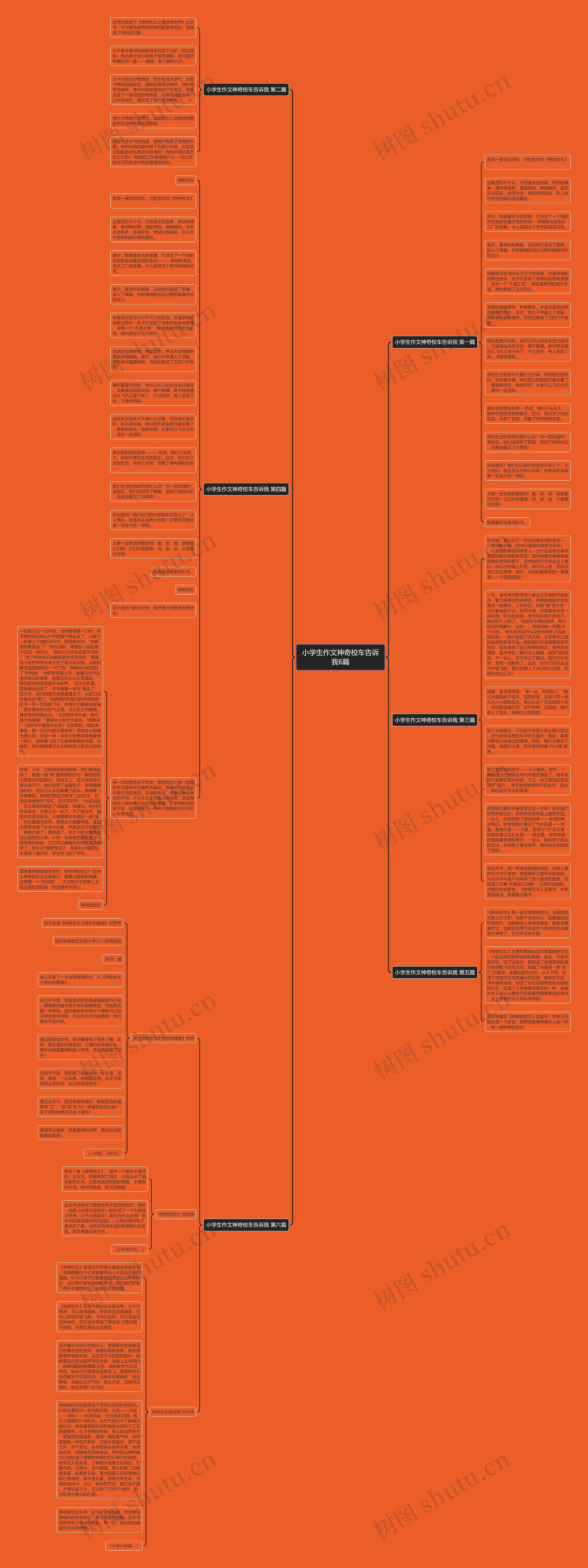 小学生作文神奇校车告诉我6篇思维导图