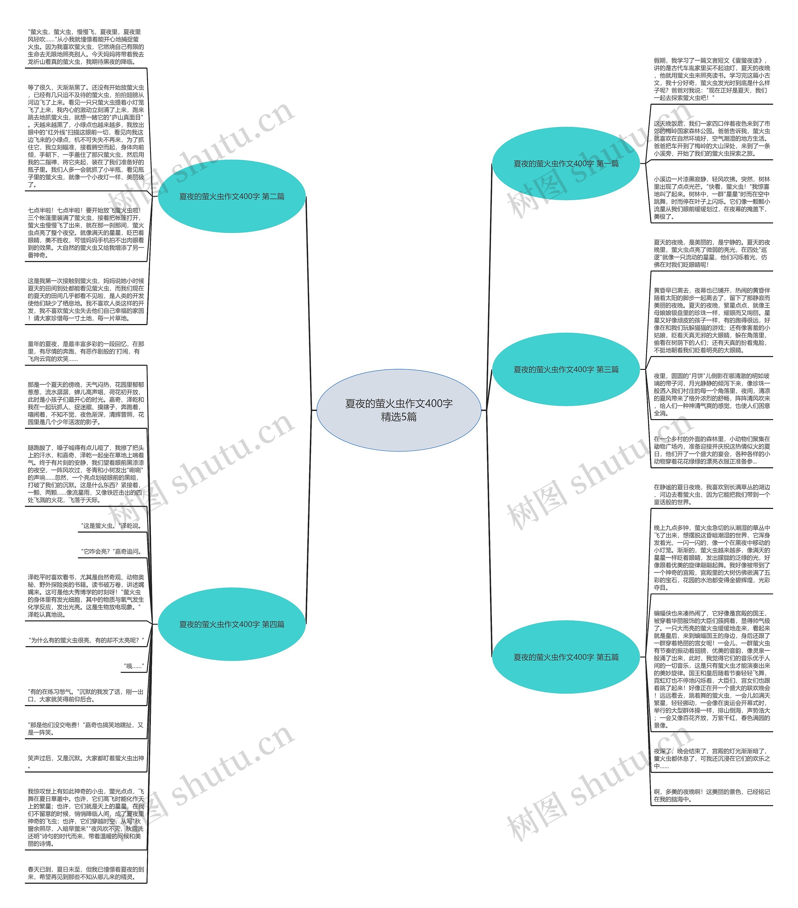 夏夜的萤火虫作文400字精选5篇思维导图