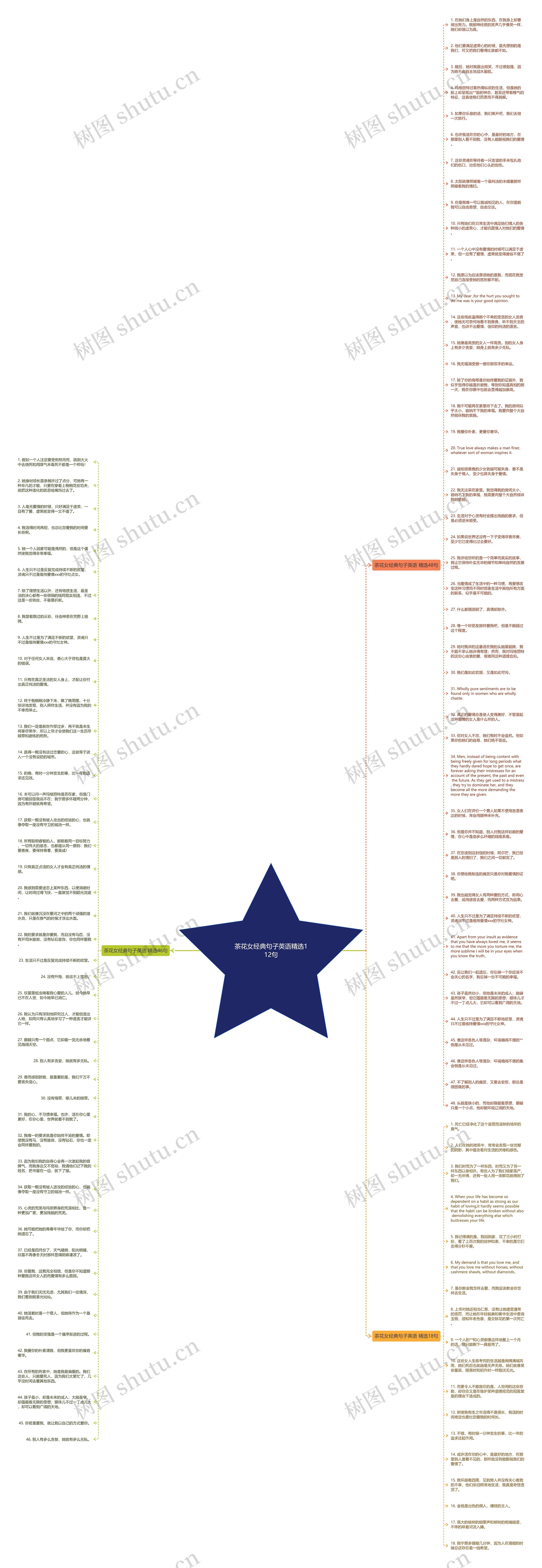 茶花女经典句子英语精选112句思维导图