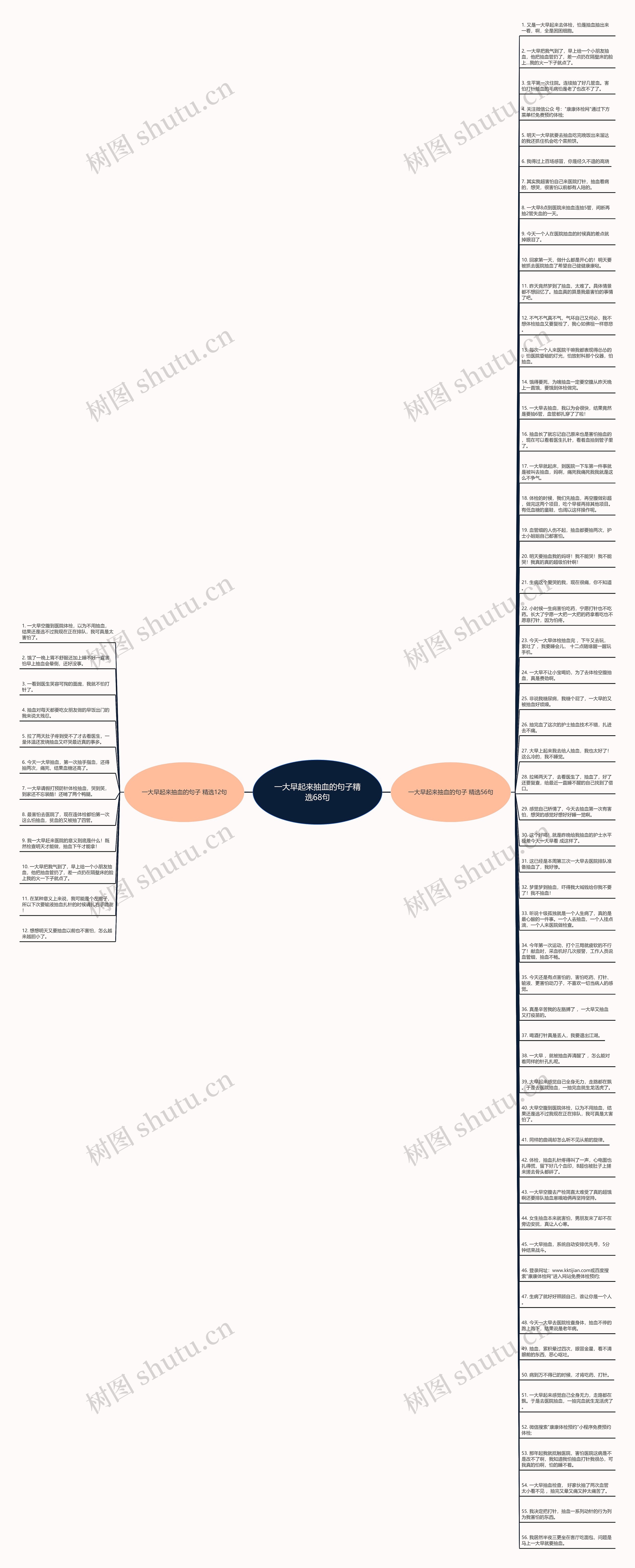 一大早起来抽血的句子精选68句思维导图