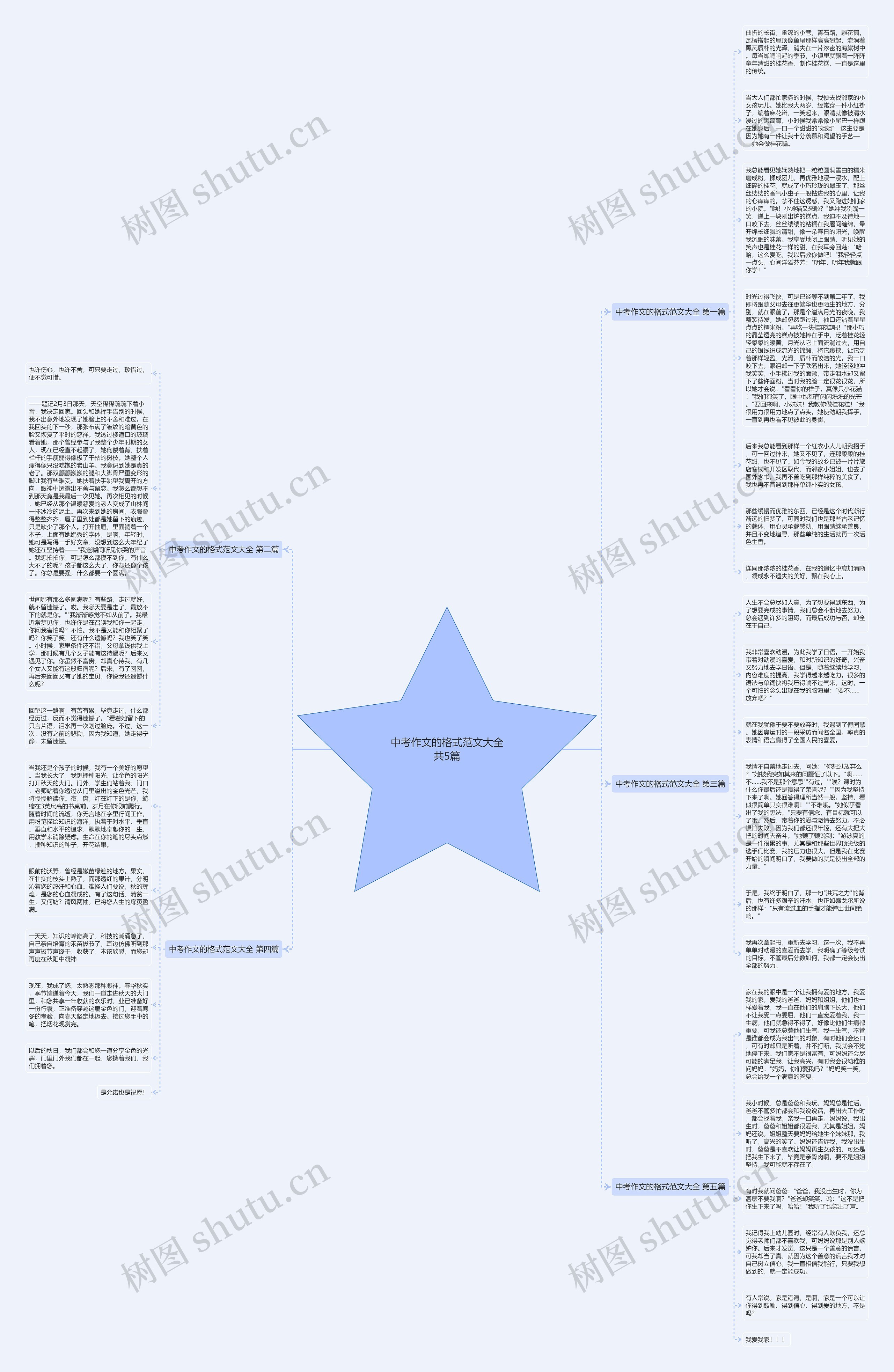 中考作文的格式范文大全共5篇思维导图