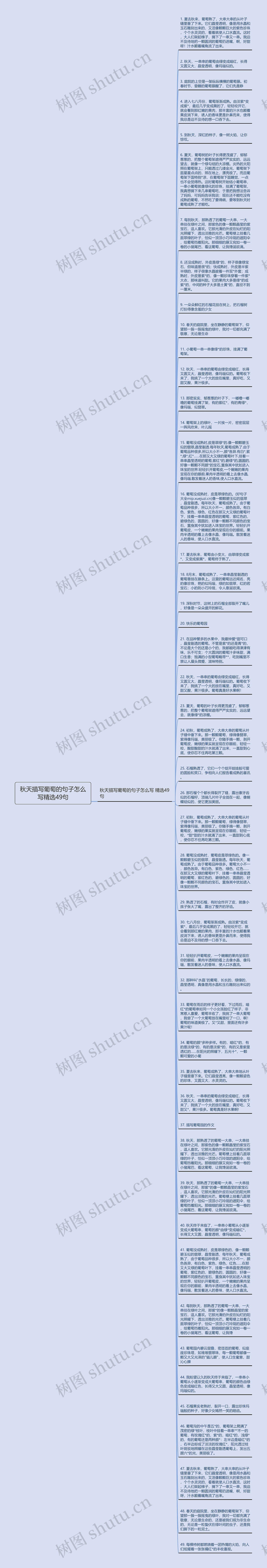 秋天描写葡萄的句子怎么写精选49句思维导图