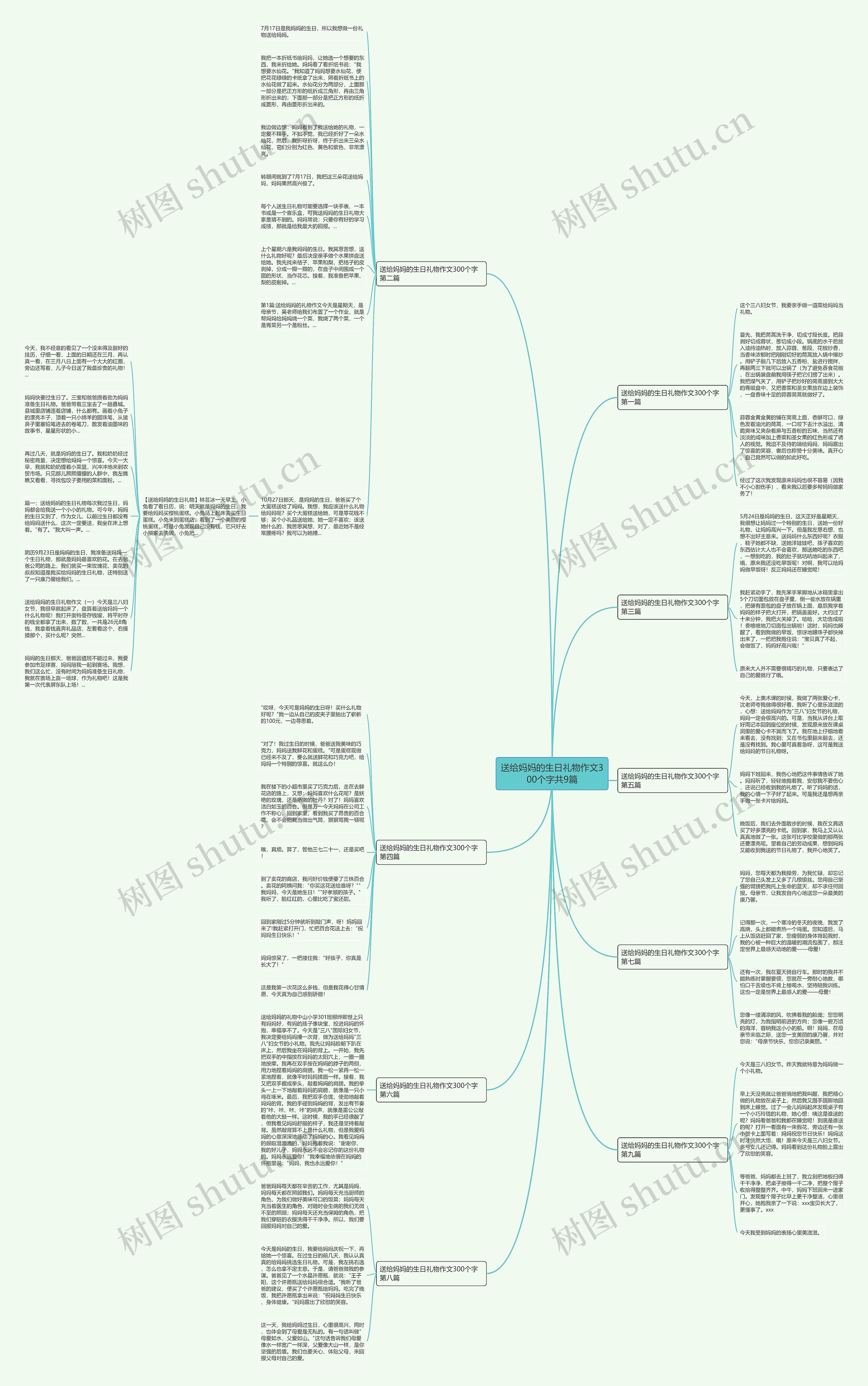 送给妈妈的生日礼物作文300个字共9篇思维导图