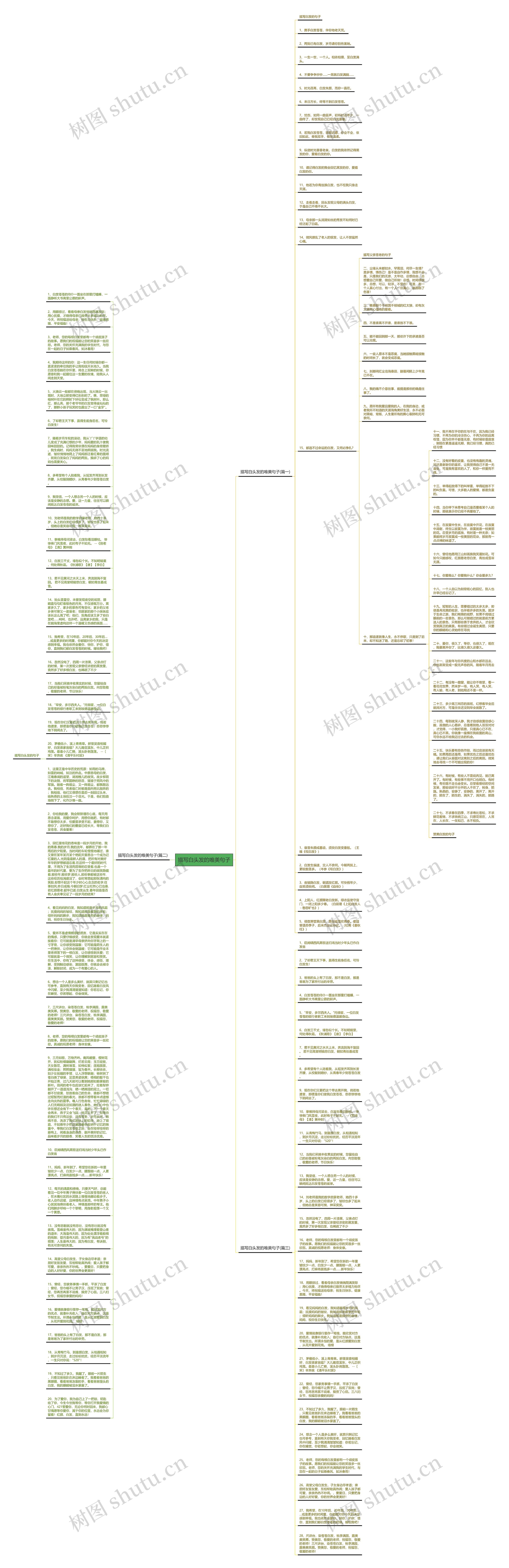 描写白头发的唯美句子思维导图