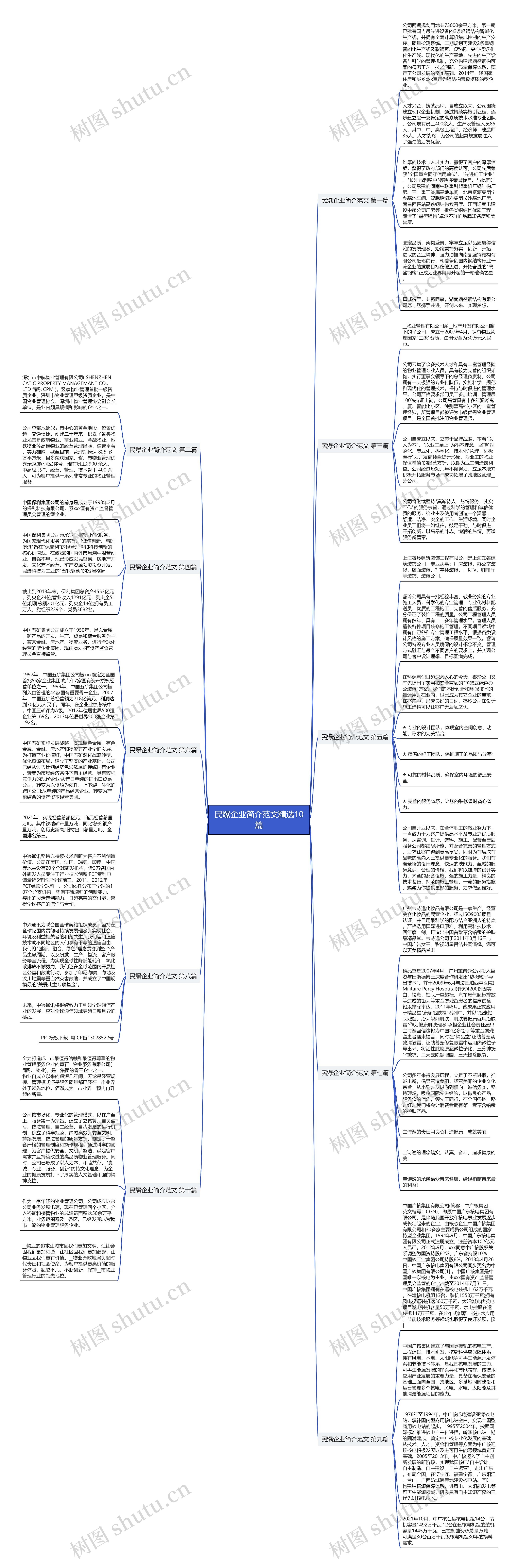 民爆企业简介范文精选10篇思维导图