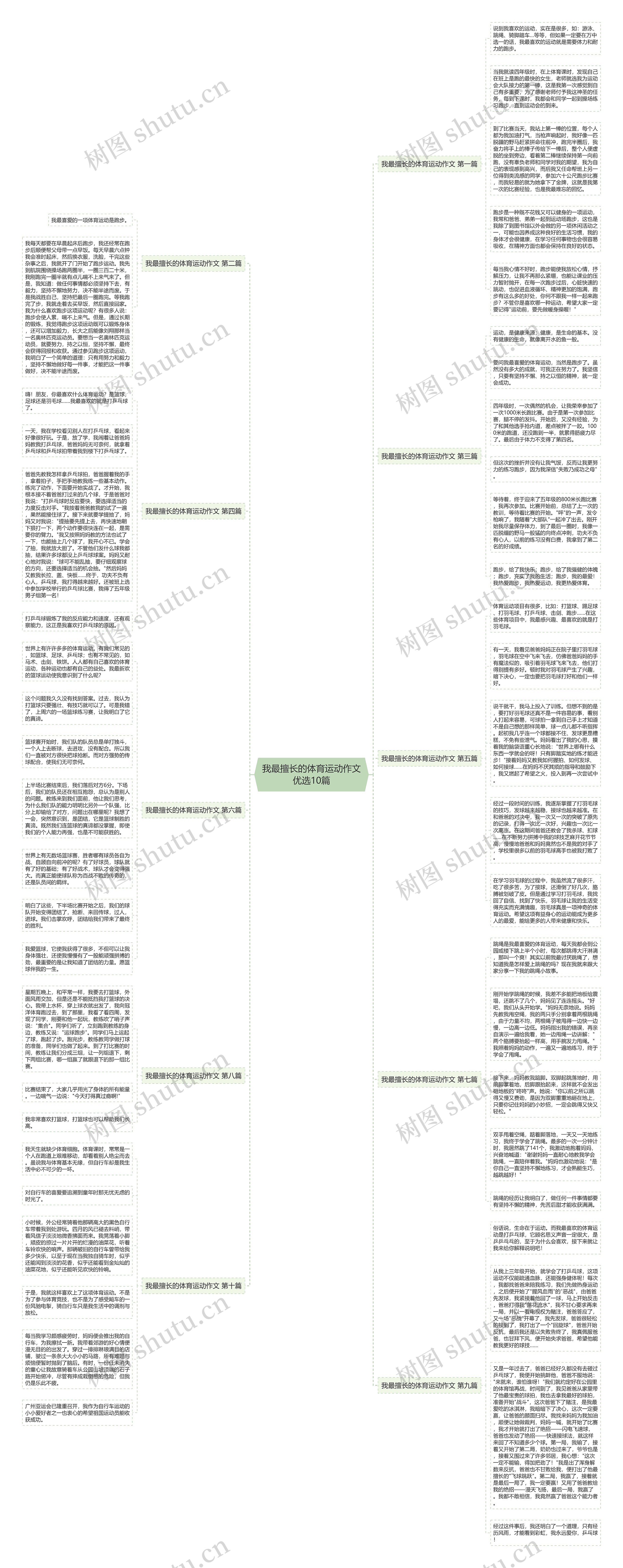我最擅长的体育运动作文优选10篇思维导图