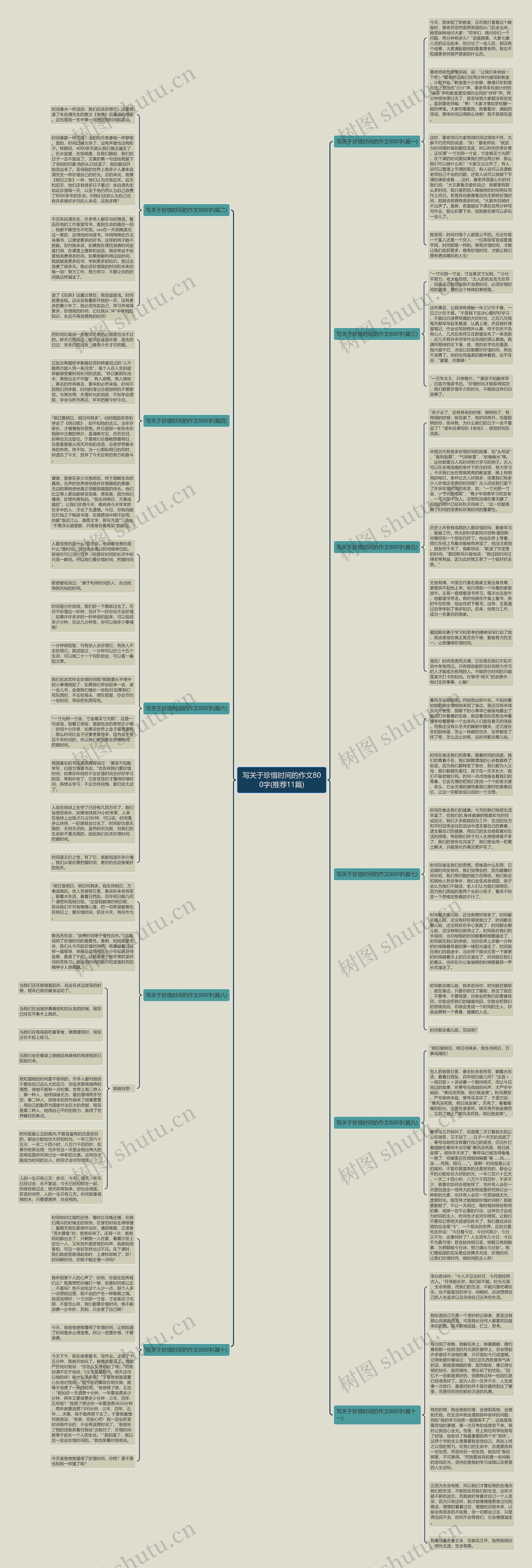 写关于珍惜时间的作文800字(推荐11篇)思维导图
