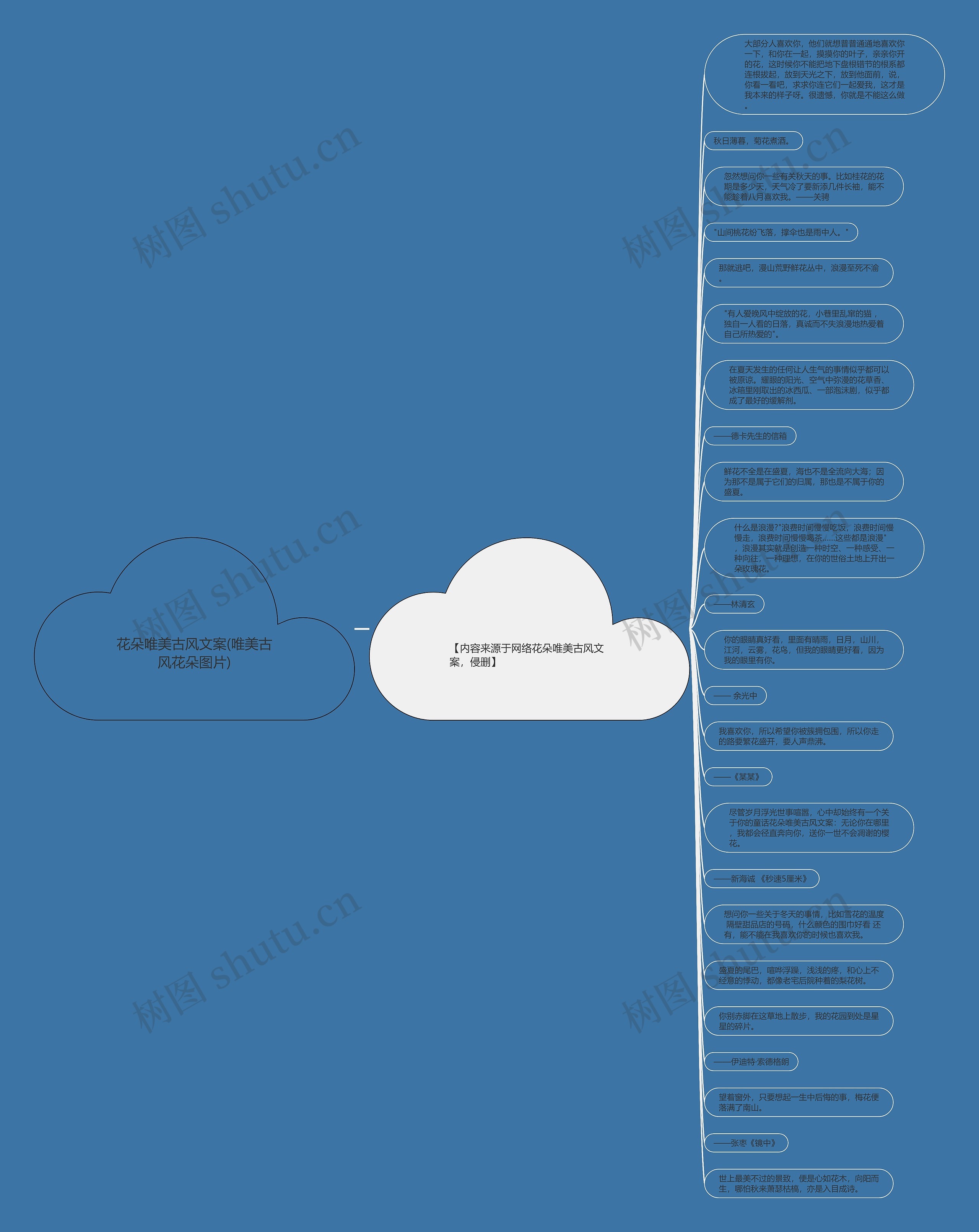 花朵唯美古风文案(唯美古风花朵图片)思维导图