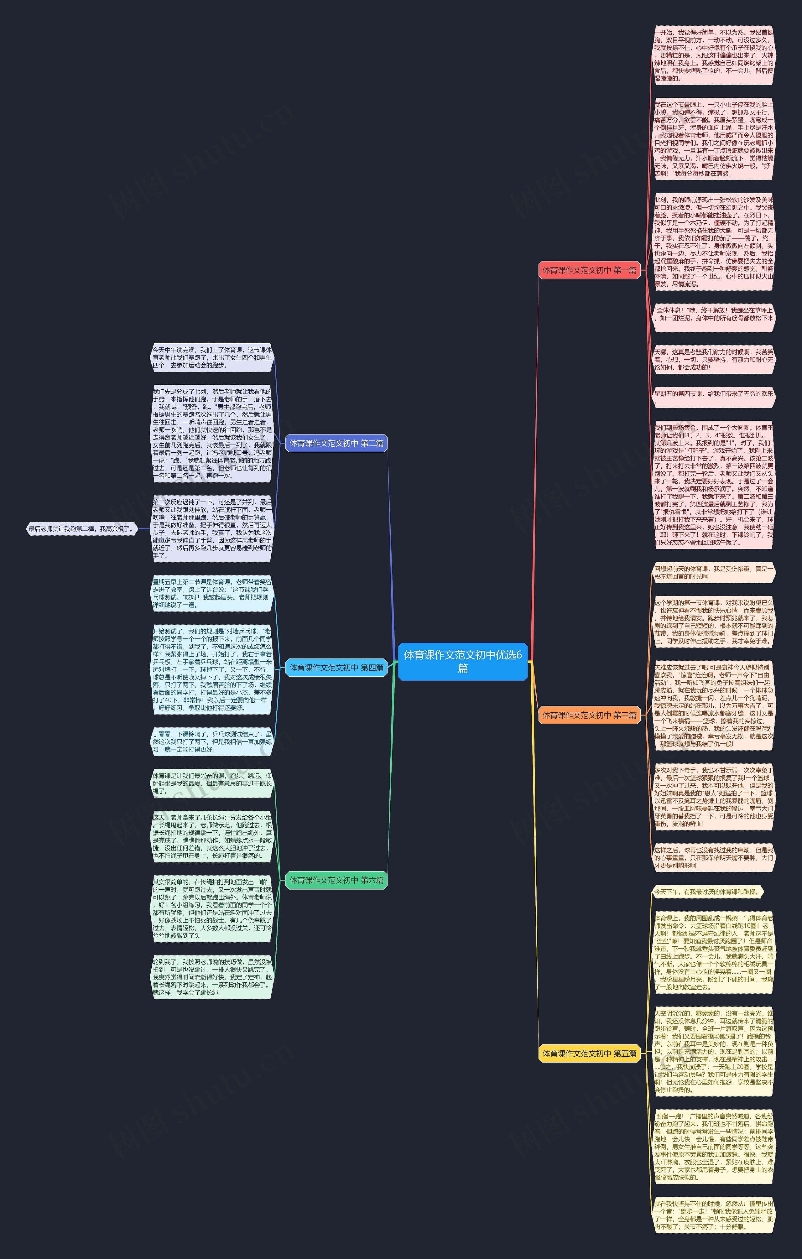 体育课作文范文初中优选6篇思维导图