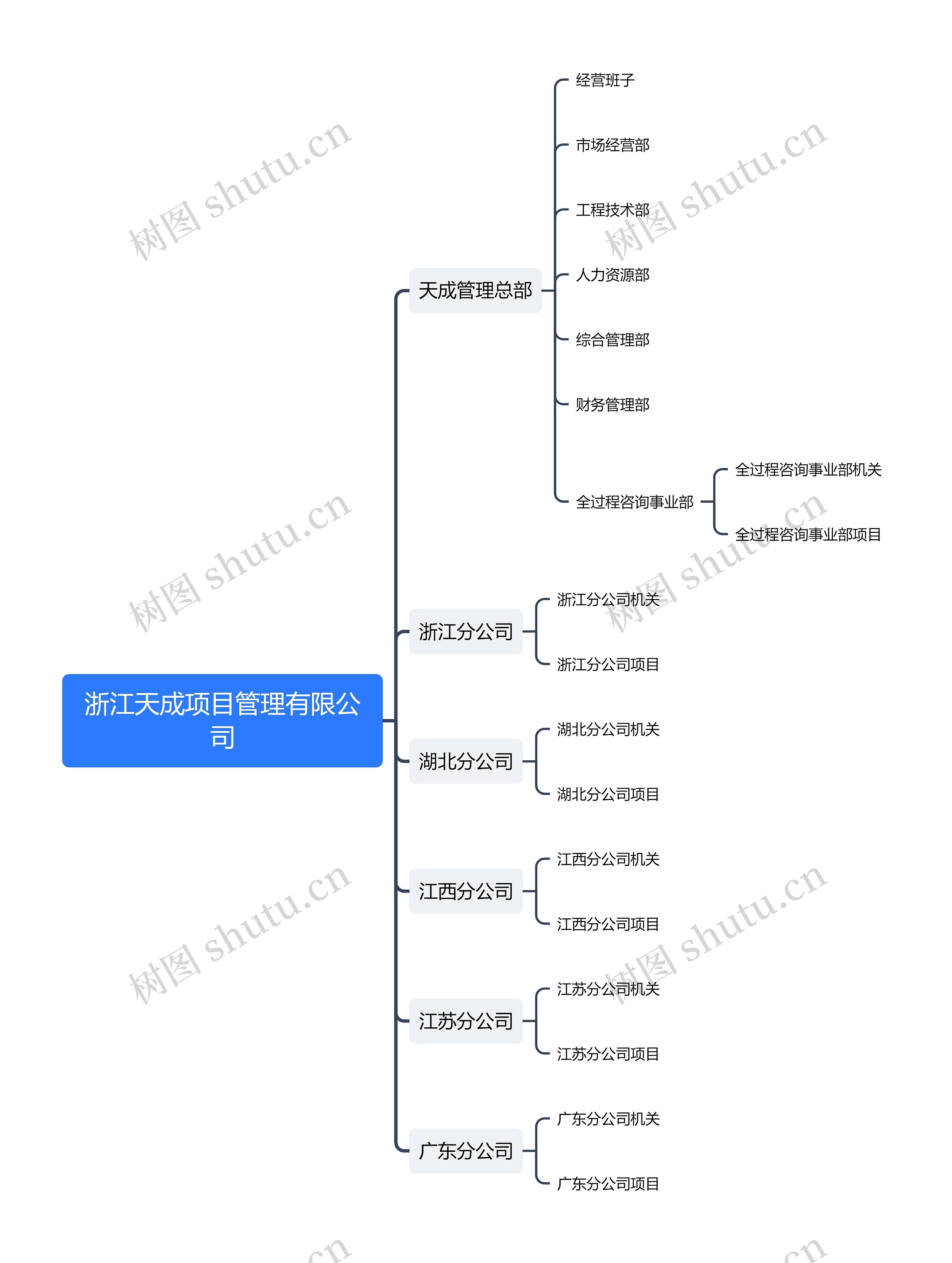 浙江天成项目管理有限公司思维导图高清图 浙江天成项目管理有限公司思维导图