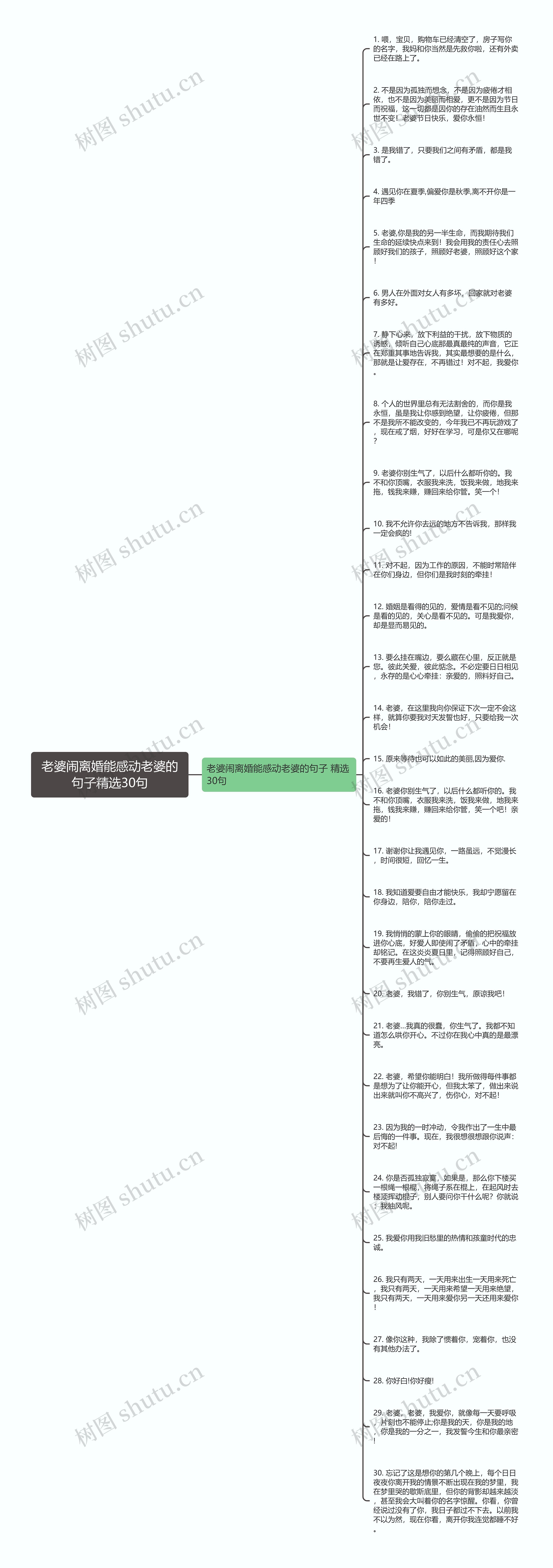 老婆闹离婚能感动老婆的句子精选30句思维导图