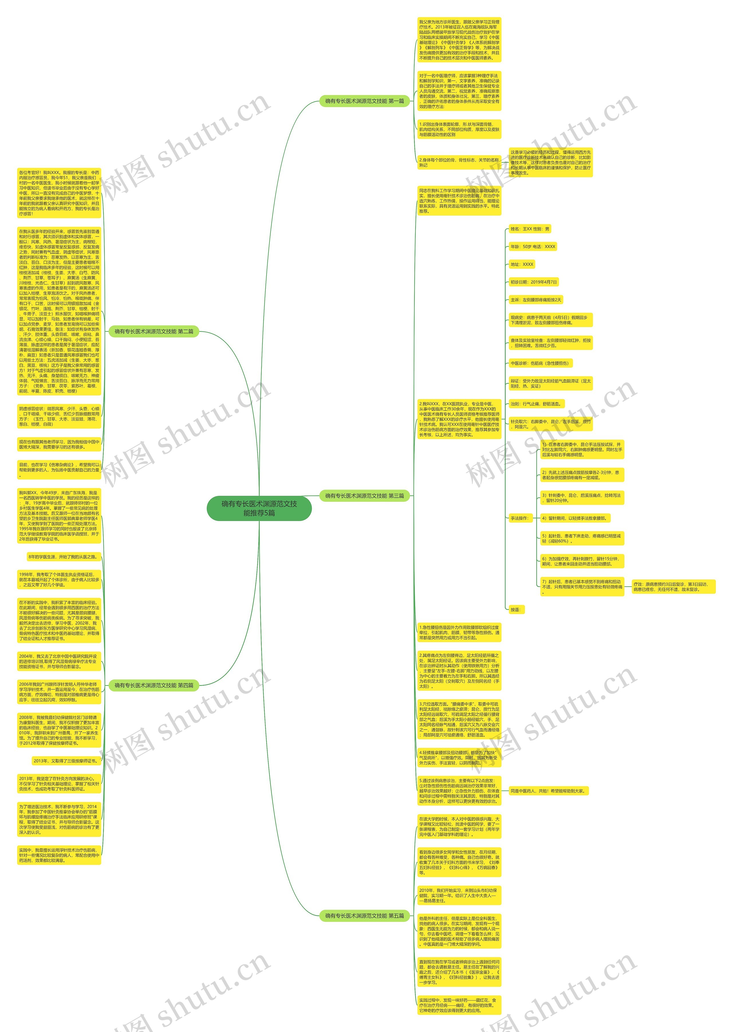 确有专长医术渊源范文技能推荐5篇思维导图