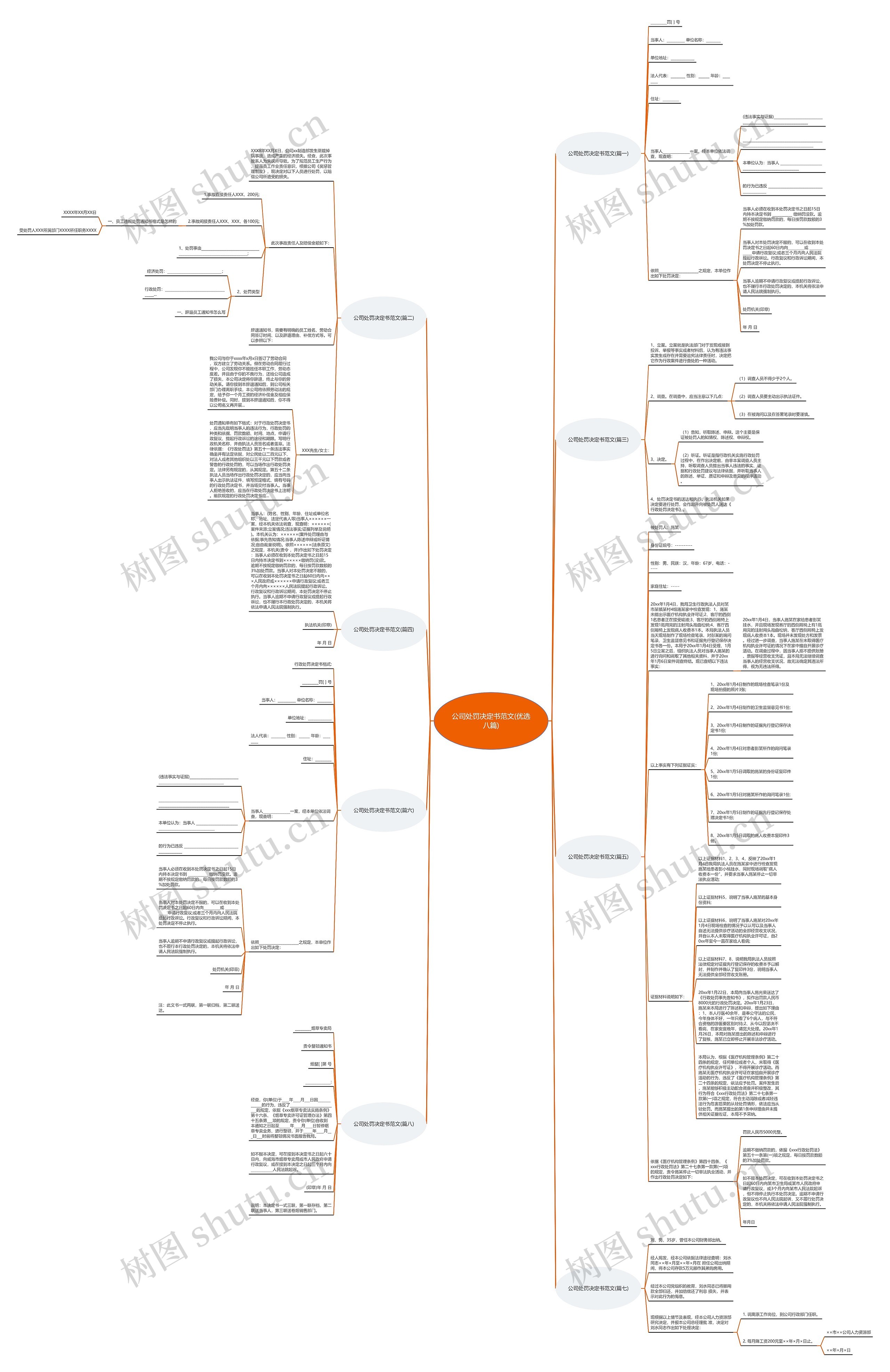 公司处罚决定书范文(优选八篇)思维导图