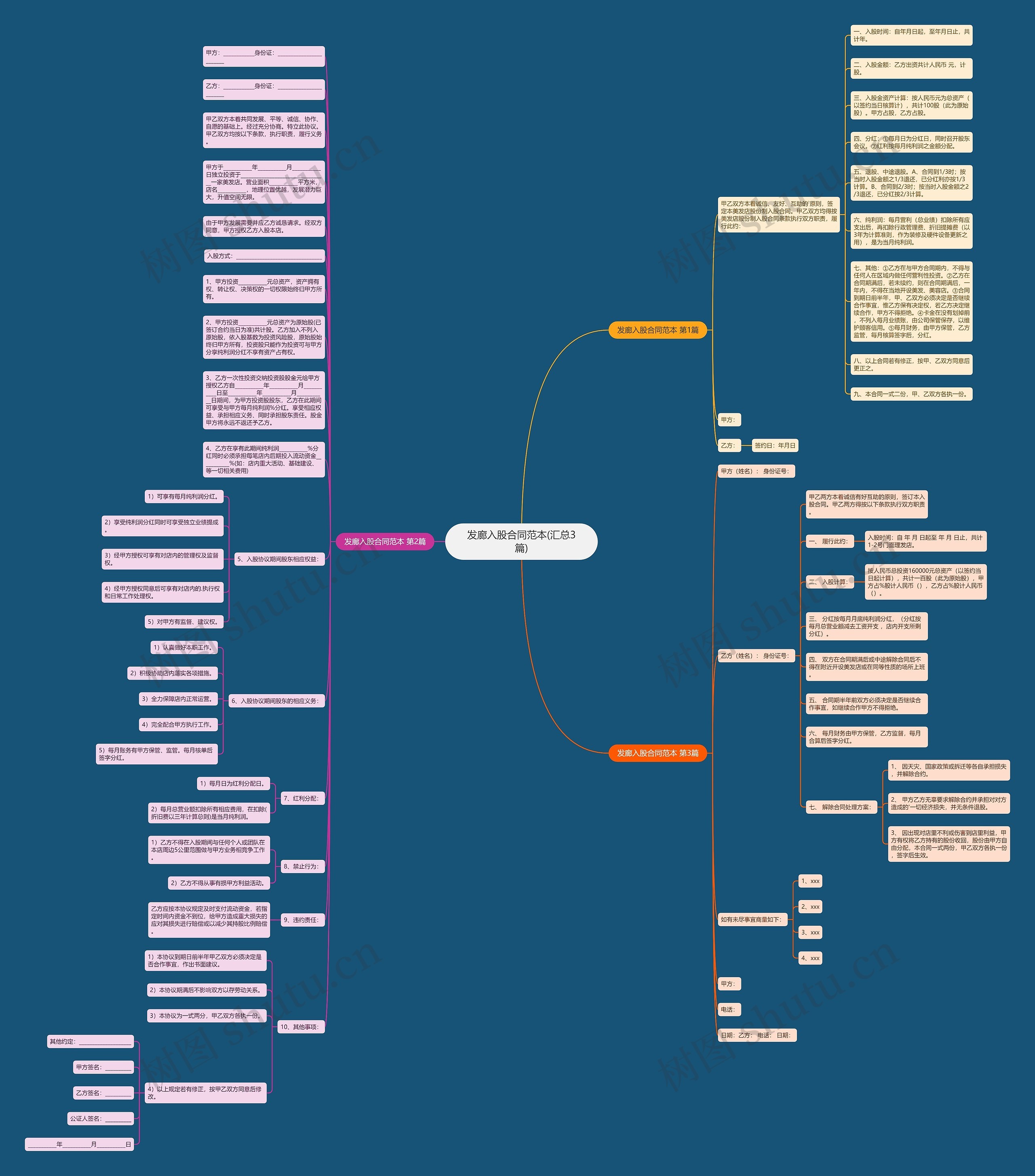发廊入股合同范本(汇总3篇)思维导图